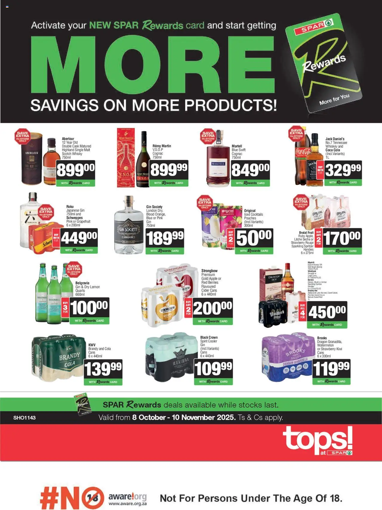 Tops at Spar Specials - page 1- valid from 08/10/2025
