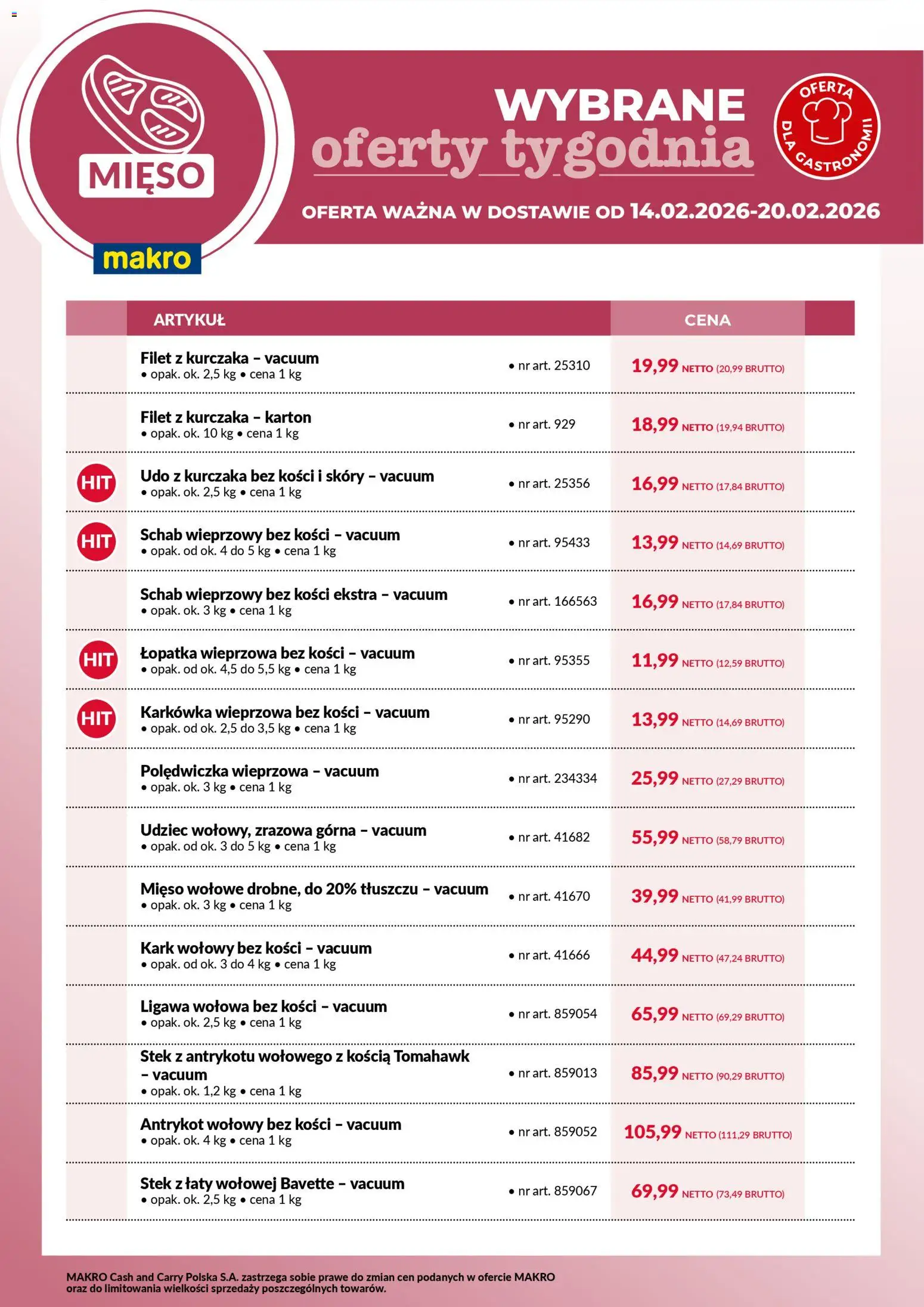 Makro Gazetka - Wybrane oferty tygodnia w dostawie - strona 1- ważny od 14.02.2026