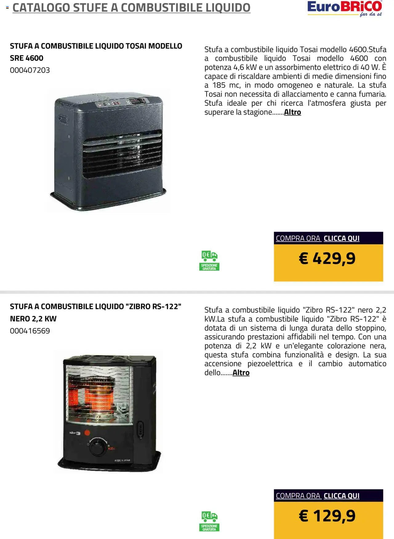 Eurobrico Stufe a Combustibile Liquido catalogo - pagina 7 - valido dal 23/07/2025