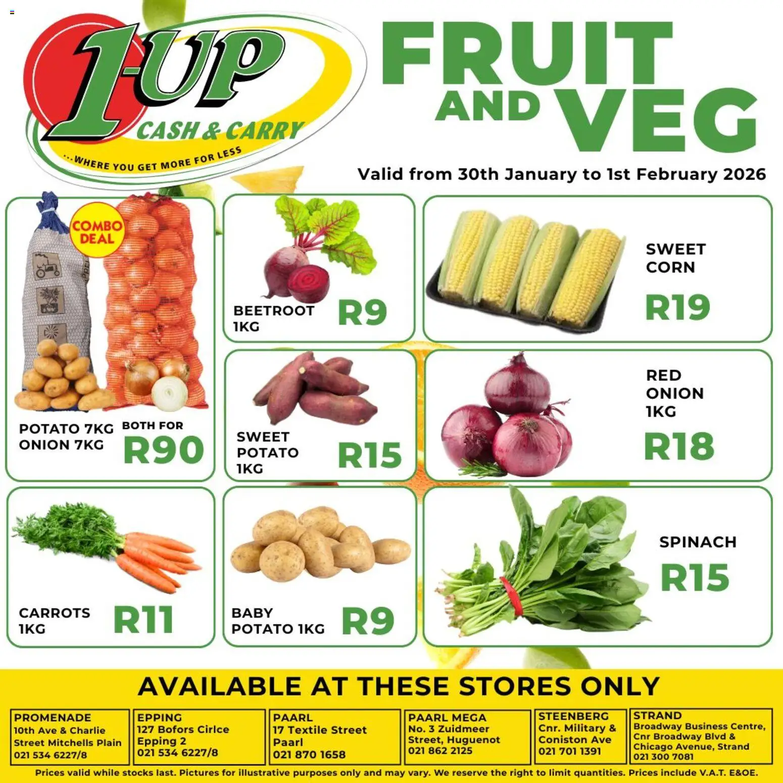 1UP Cash & Carry Fruit & Veg Specials - page 1- valid from 30/01/2026