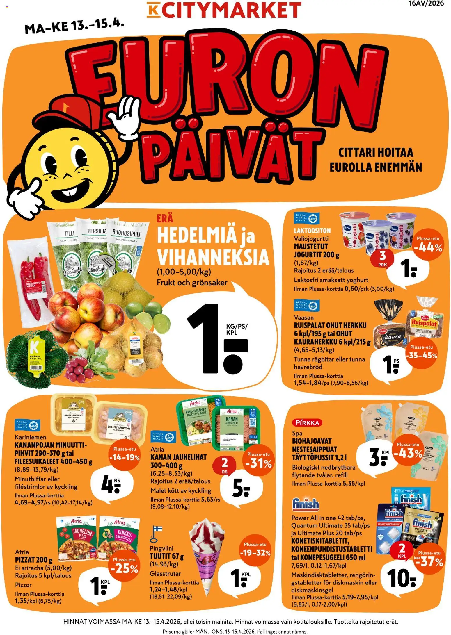 K-Citymarket tarjoukset - sivu 1- voimassa alkaen 13/04/2026