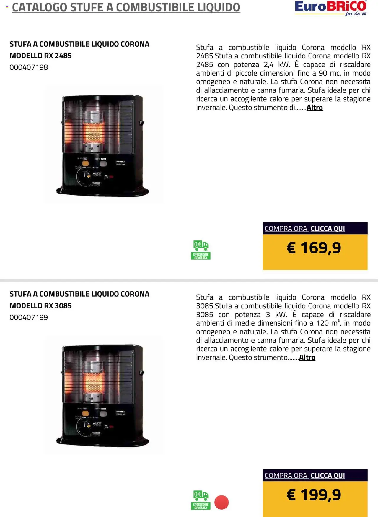 Eurobrico Stufe a Combustibile Liquido catalogo - pagina 5 - valido dal 23/07/2025