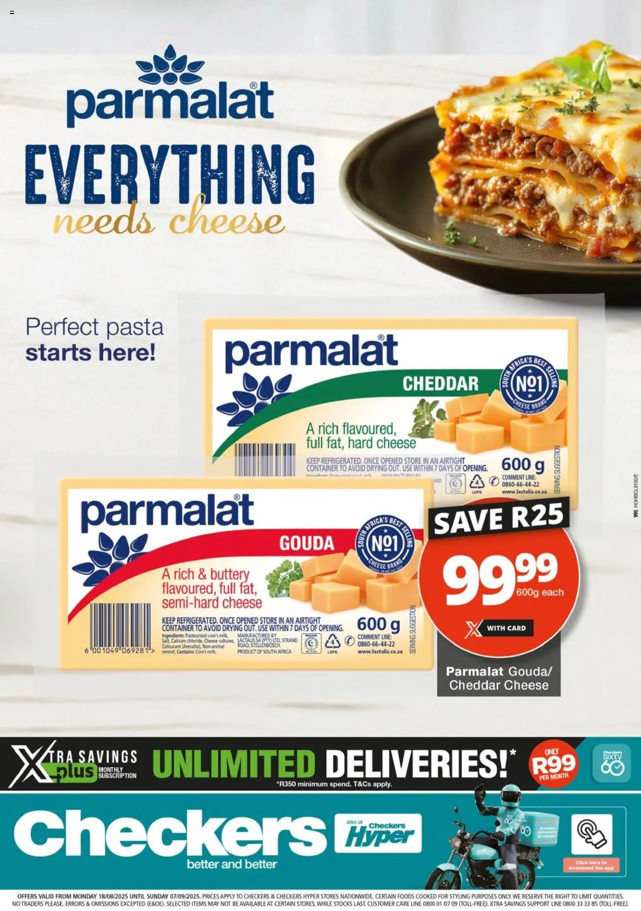 Checkers - Parmalat Promotion - page 1- valid from 18/08/2025