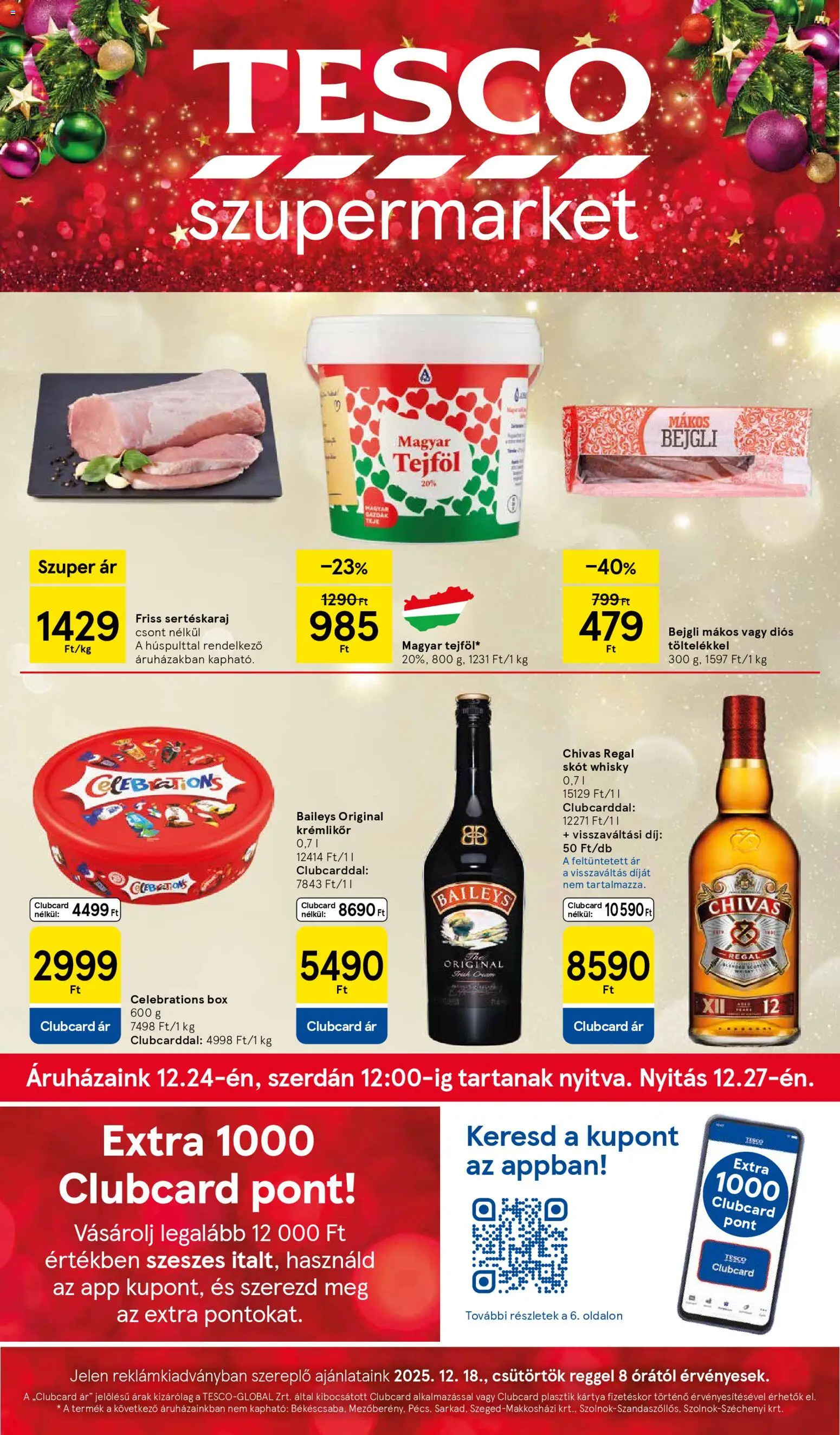 Tesco Szupermarket - Akciós újság  - 1oldal - érvényes 2025.12.18.-tól