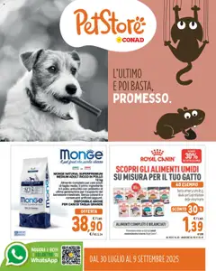 Anteprima Conad PetStore Lombardia catalogo valida dal 30/07/2025