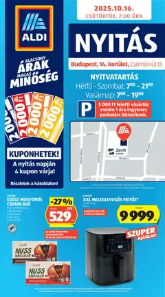 Előnézet Aldi Üzletnyitás: Budapest érvényes 2025.10.16.-tól
