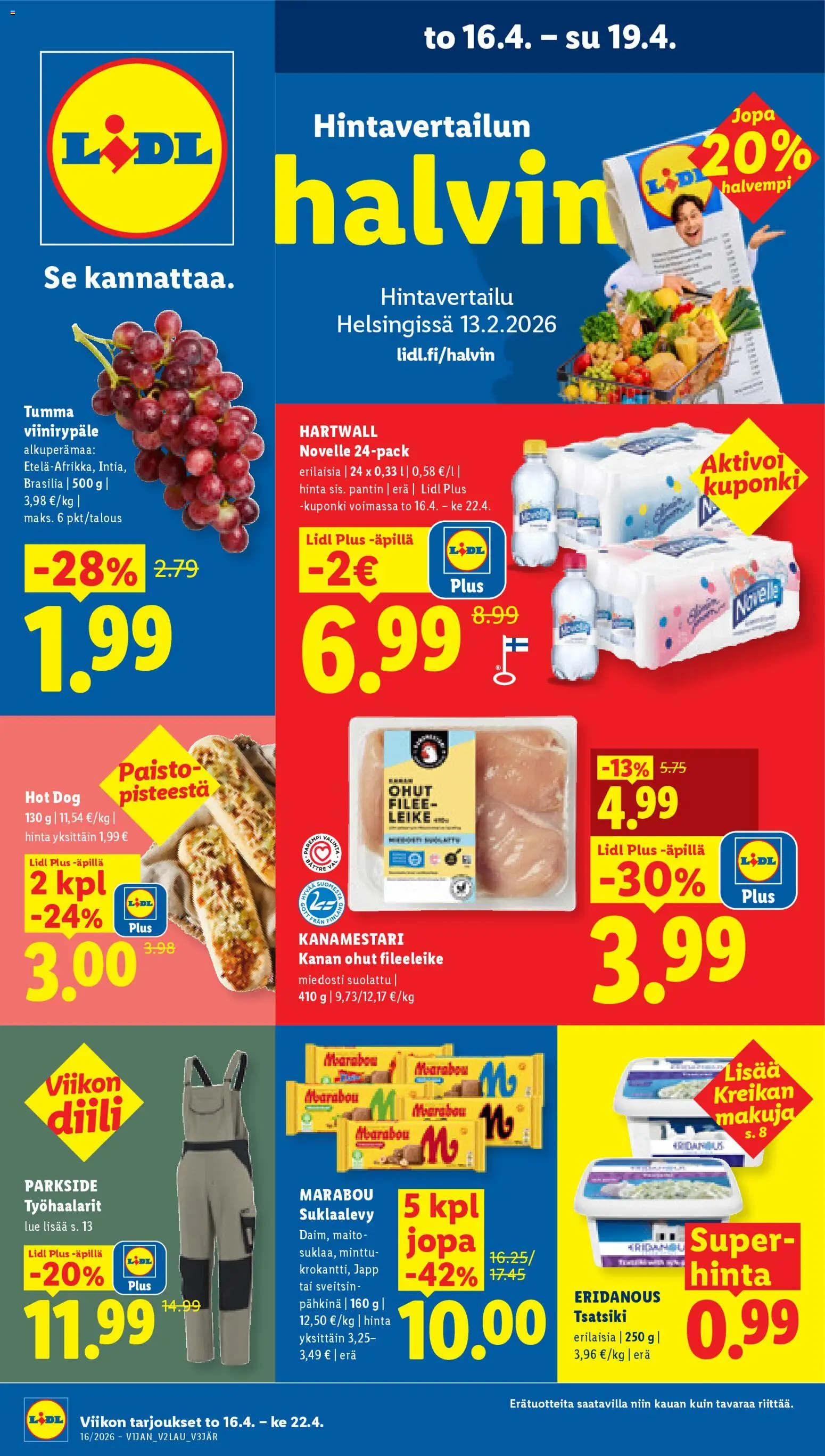 Lidl tarjoukset - sivu 1- voimassa alkaen 16/04/2026