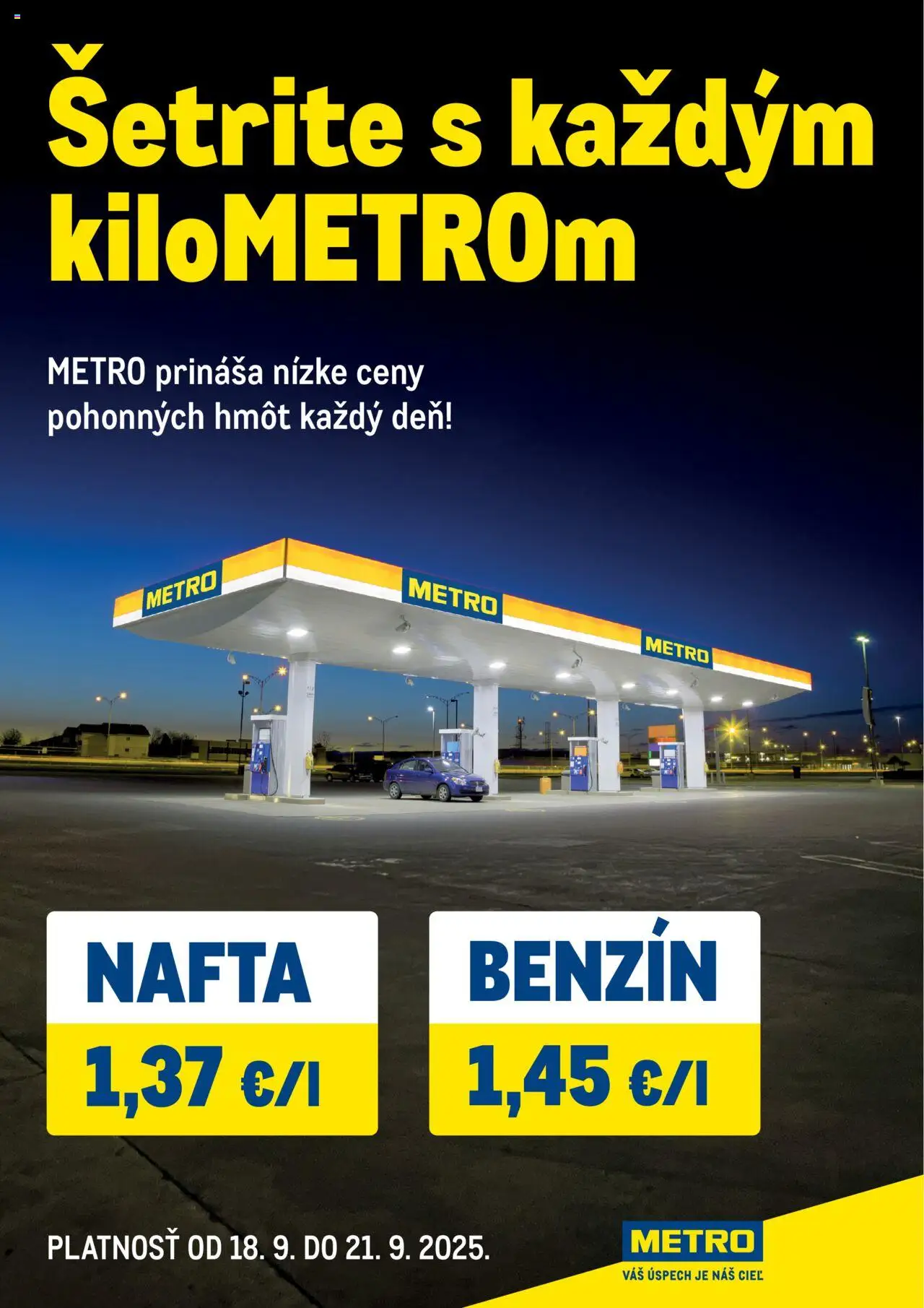 Metro Šetrite s každým kiloMETROm - strana 1- platný od 18.09.2025