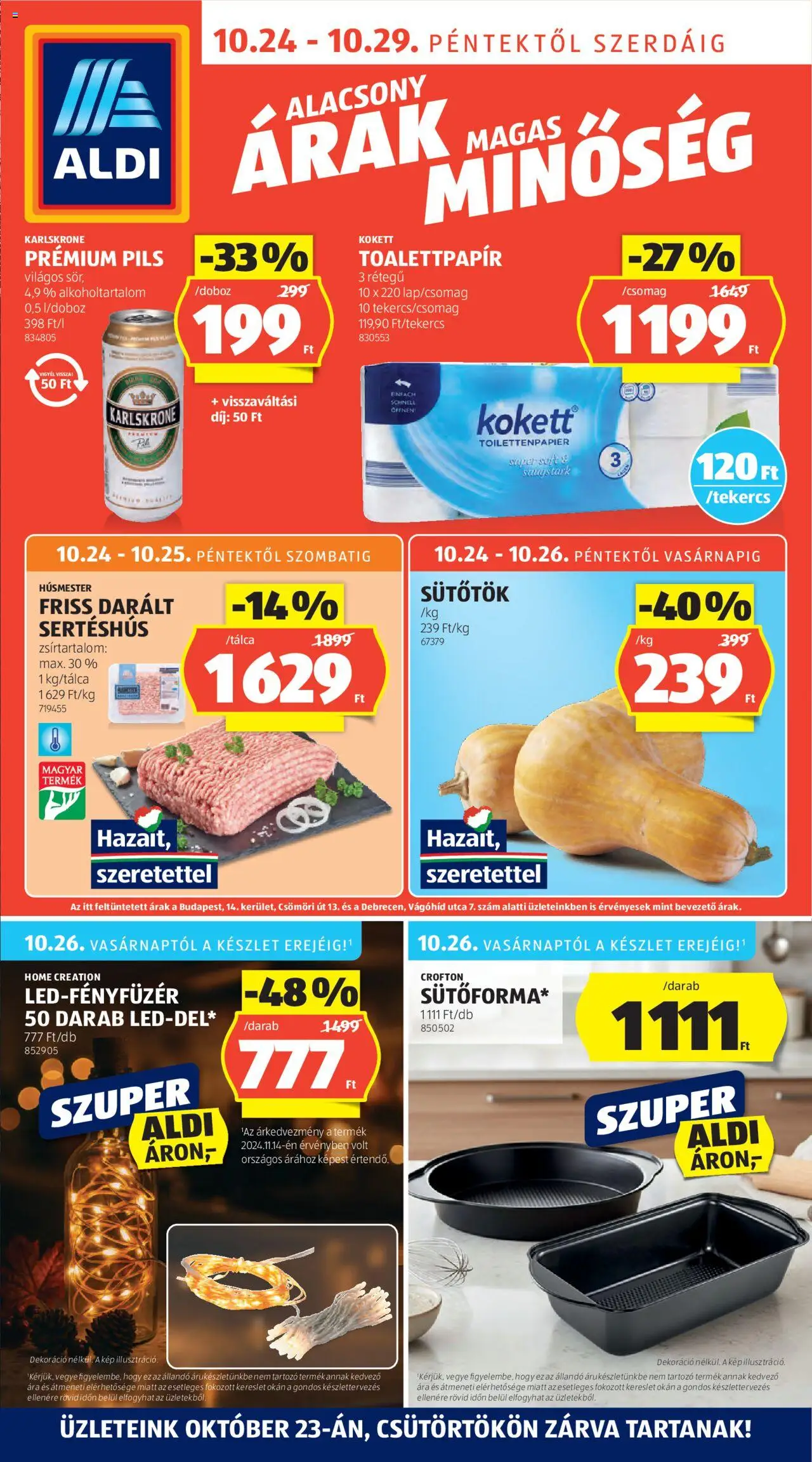 Aldi Akciós újság - 1oldal - érvényes 2025.10.24.-tól