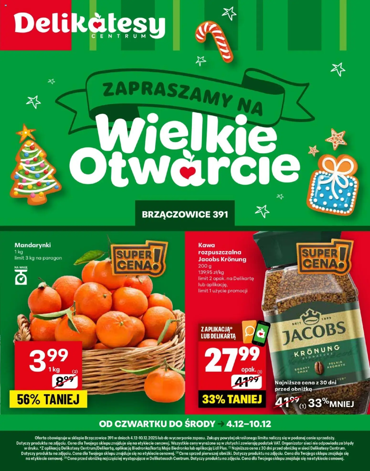 Delikatesy Centrum Gazetka - Brzączowice Otwarcie - strona 1- ważny od 04.12.2025