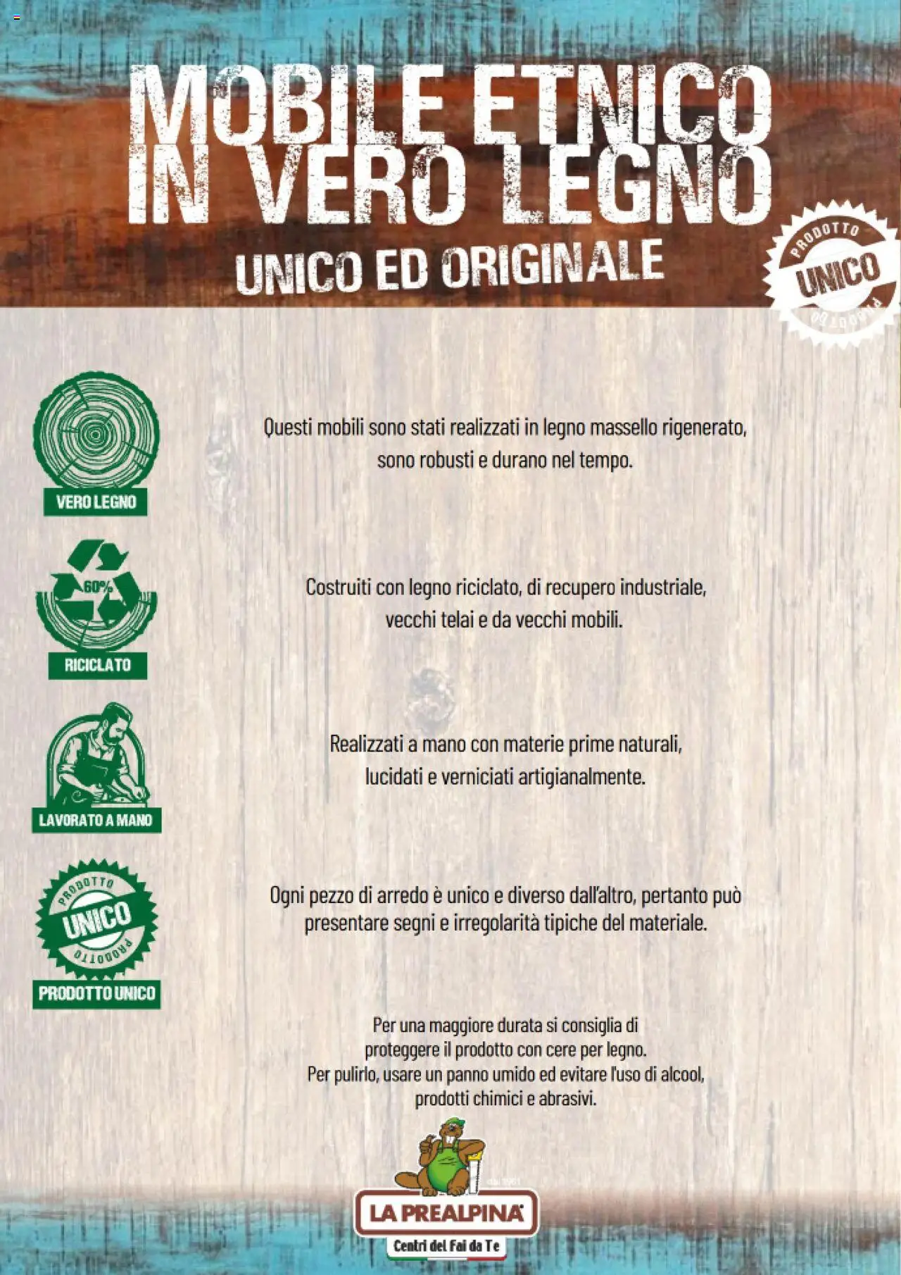 Catalogo - Mobili Etnici in Vero Legno La Prealpina	 - pagina 2 - valido dal 27/09/2024