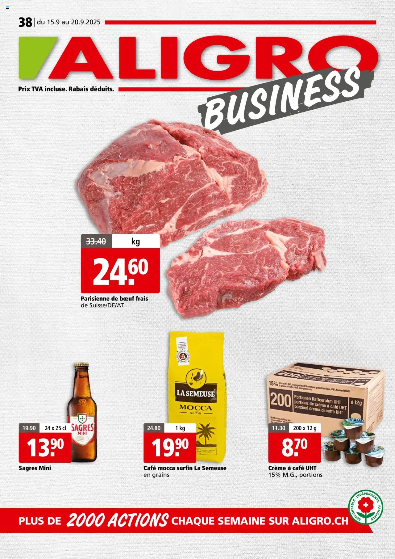 Aligro Aktionen Business - Chavannes, Matran, Genève, Sion - Seite 1- gültig ab 15.09.2025