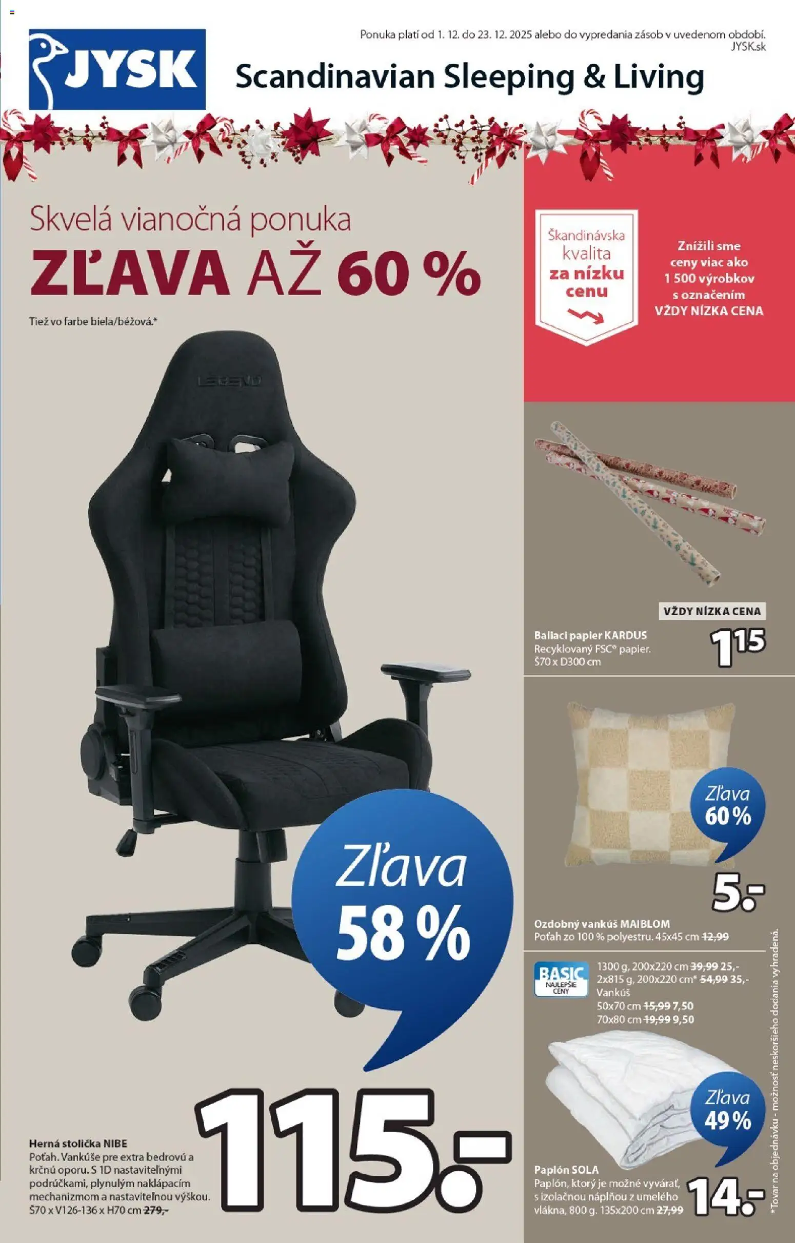 JYSK leták - strana 1- platný od 01.12.2025