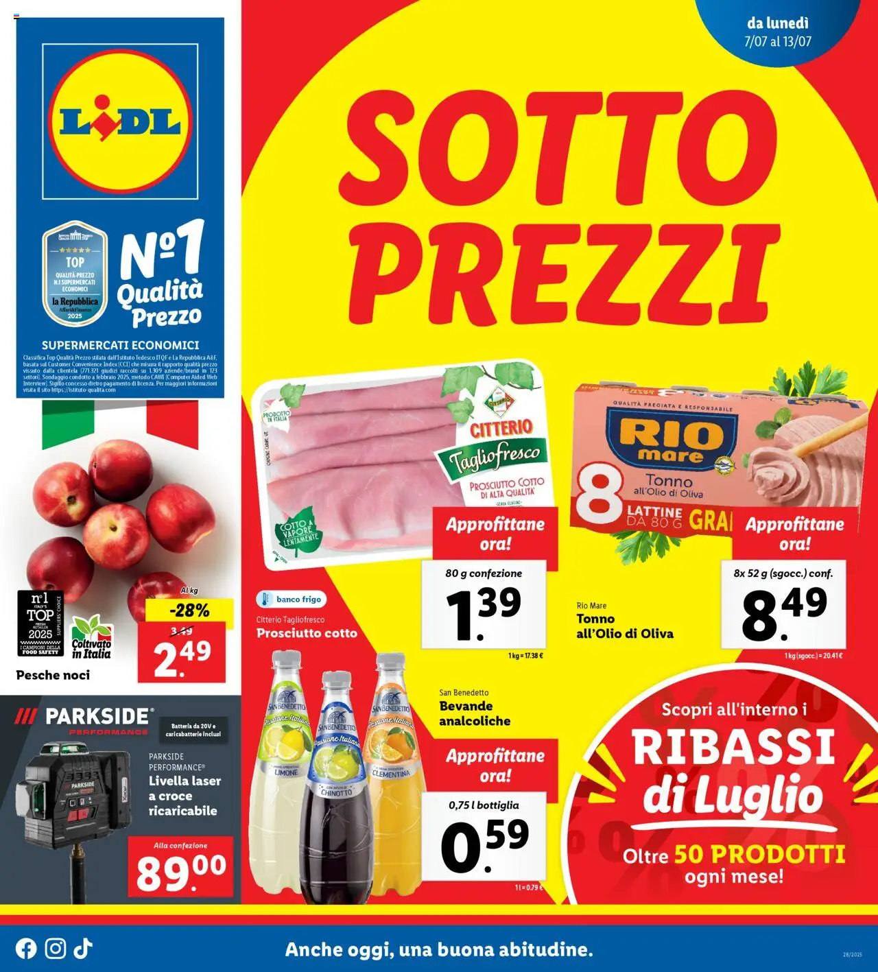 Volantino Lidl	 - pagina 1 - valido dal 07/07/2025