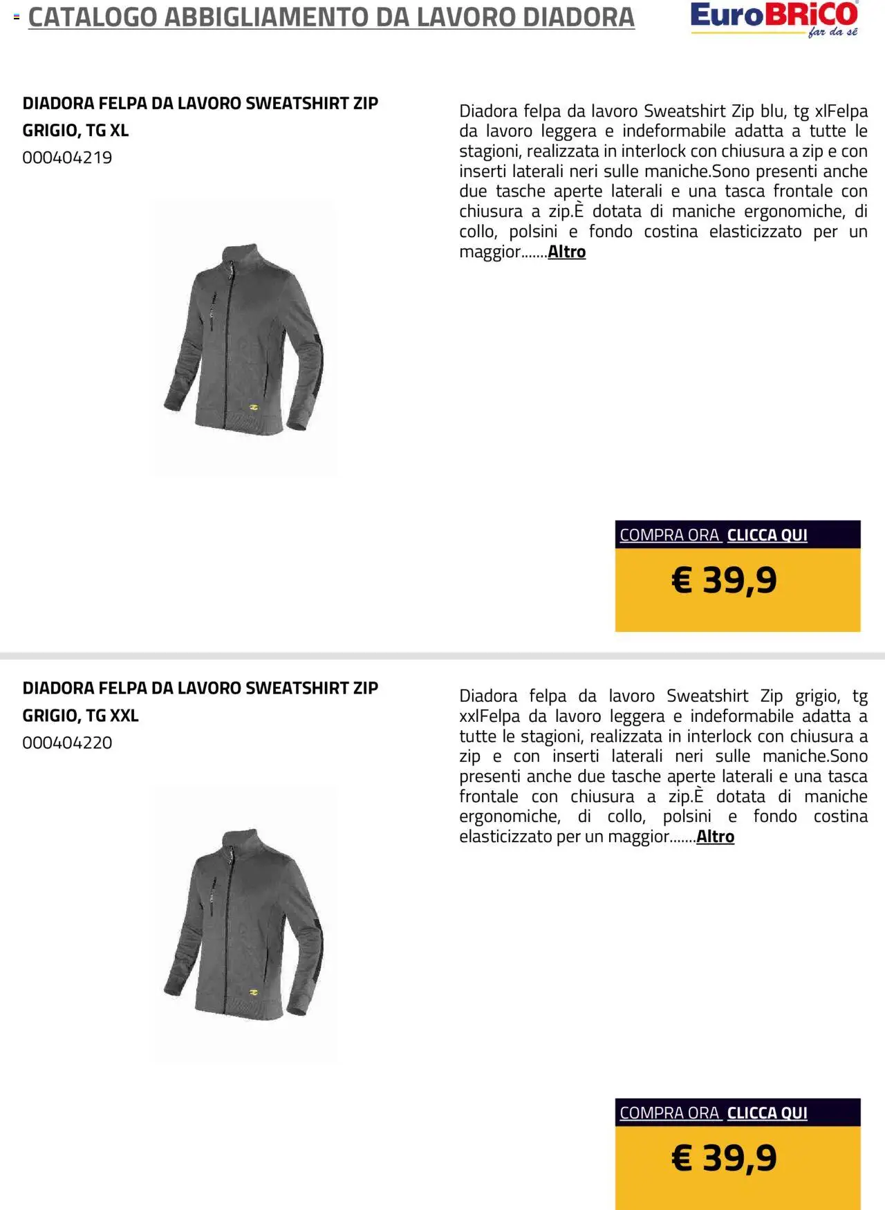 Eurobrico Abbigliamento da Lavoro Diadora catalogo - pagina 59 - valido dal 23/07/2025