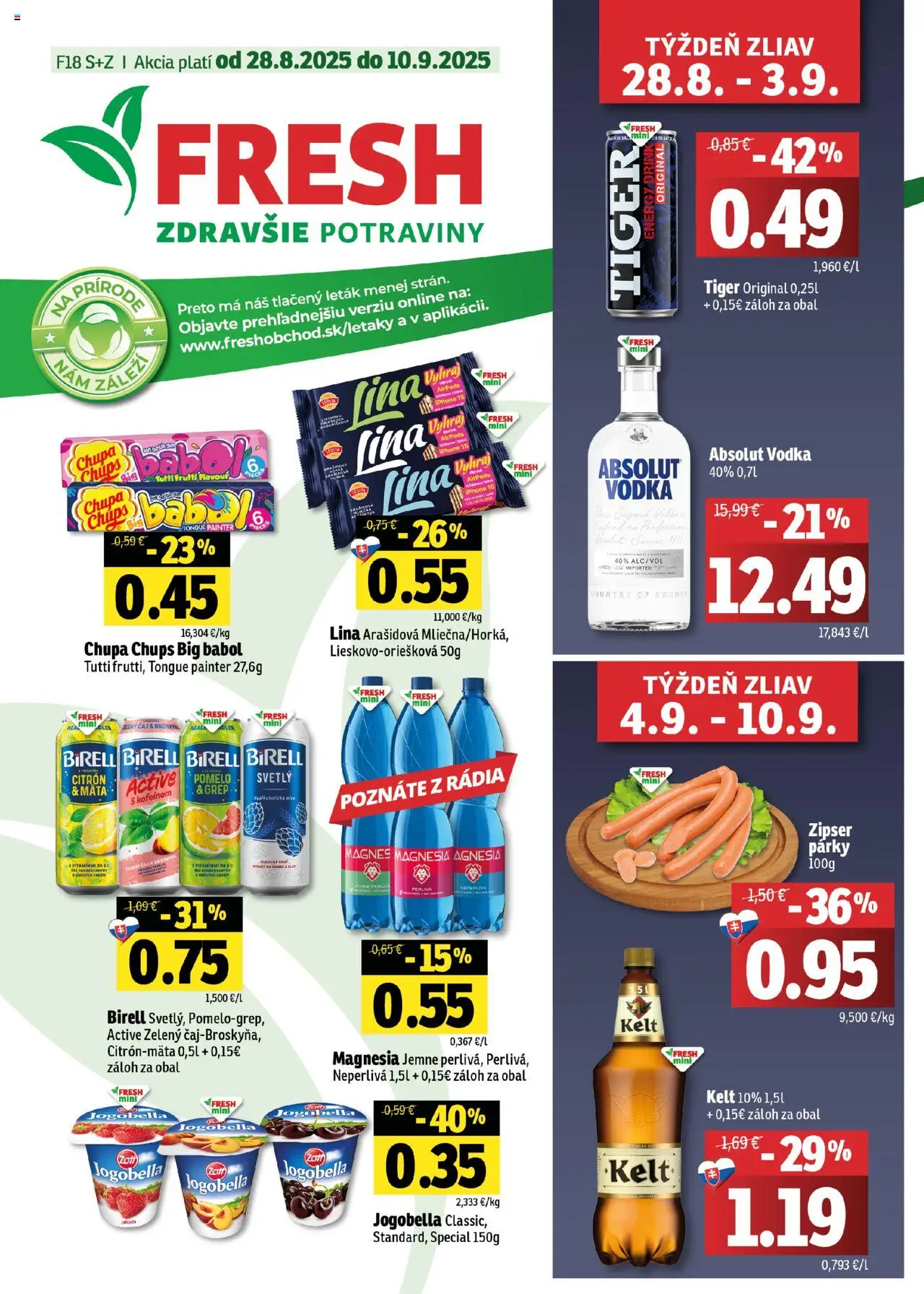 Fresh Stredné a západné Slovensko - strana 1- platný od 28.08.2025