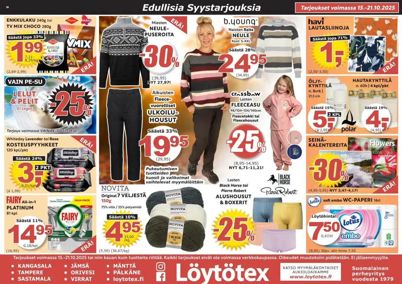 Löytötex tarjoukset - sivu 1- voimassa alkaen 15/10/2025