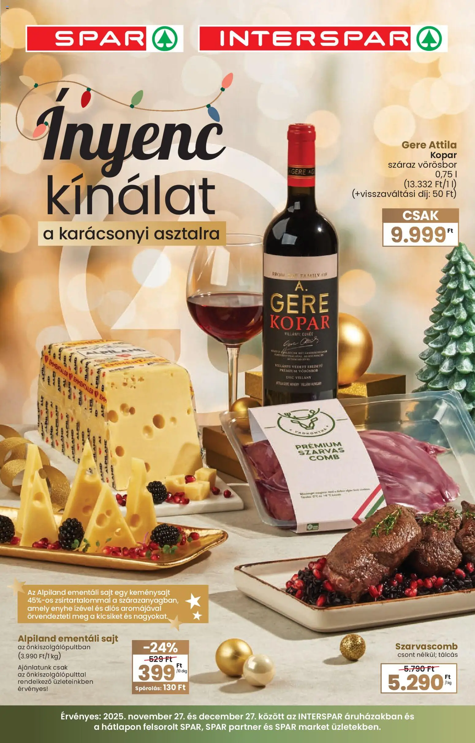 Interspar Karácsonyi Ínyenc katalógus - 1oldal - érvényes 2025.11.27.-tól