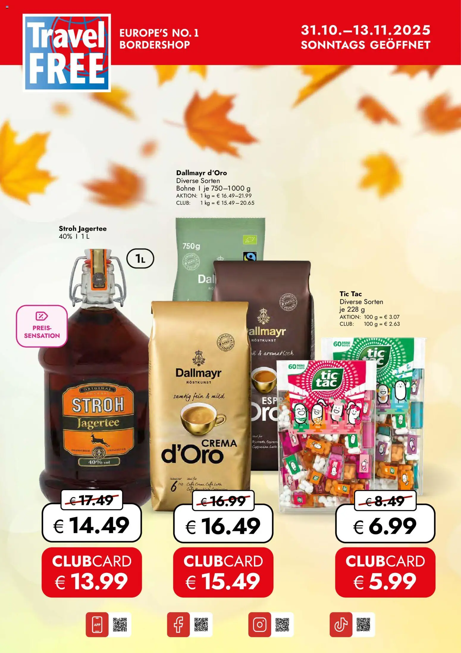 Travel Free leták - strana 1- platný od 31.10.2025