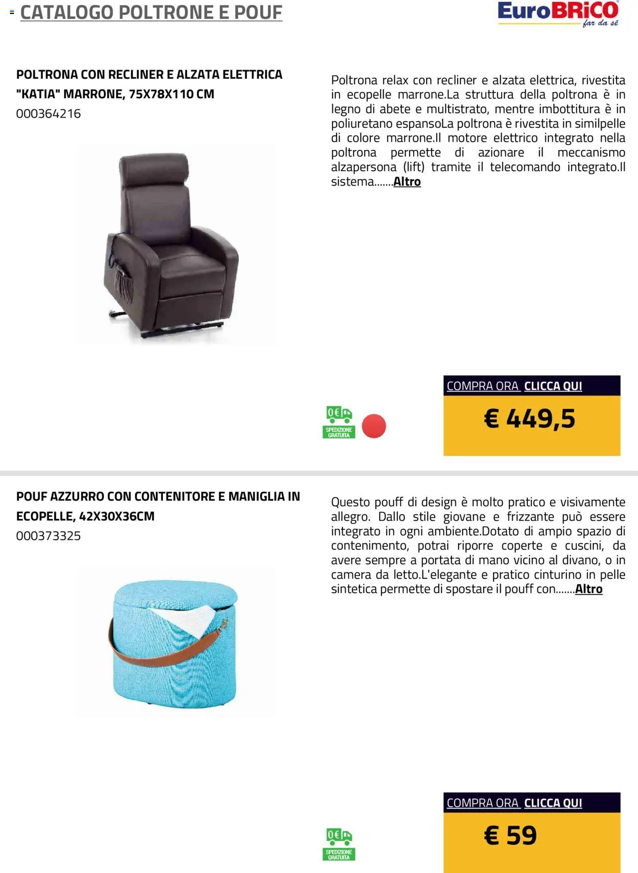 Eurobrico Poltrone e Pouf catalogo - pagina 6 - valido dal 23/07/2025