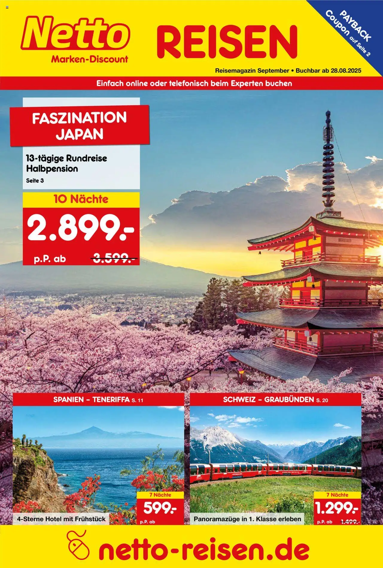 Netto Reisen Prospekt 	 - Seite 1 - gültig ab 28.08.2025