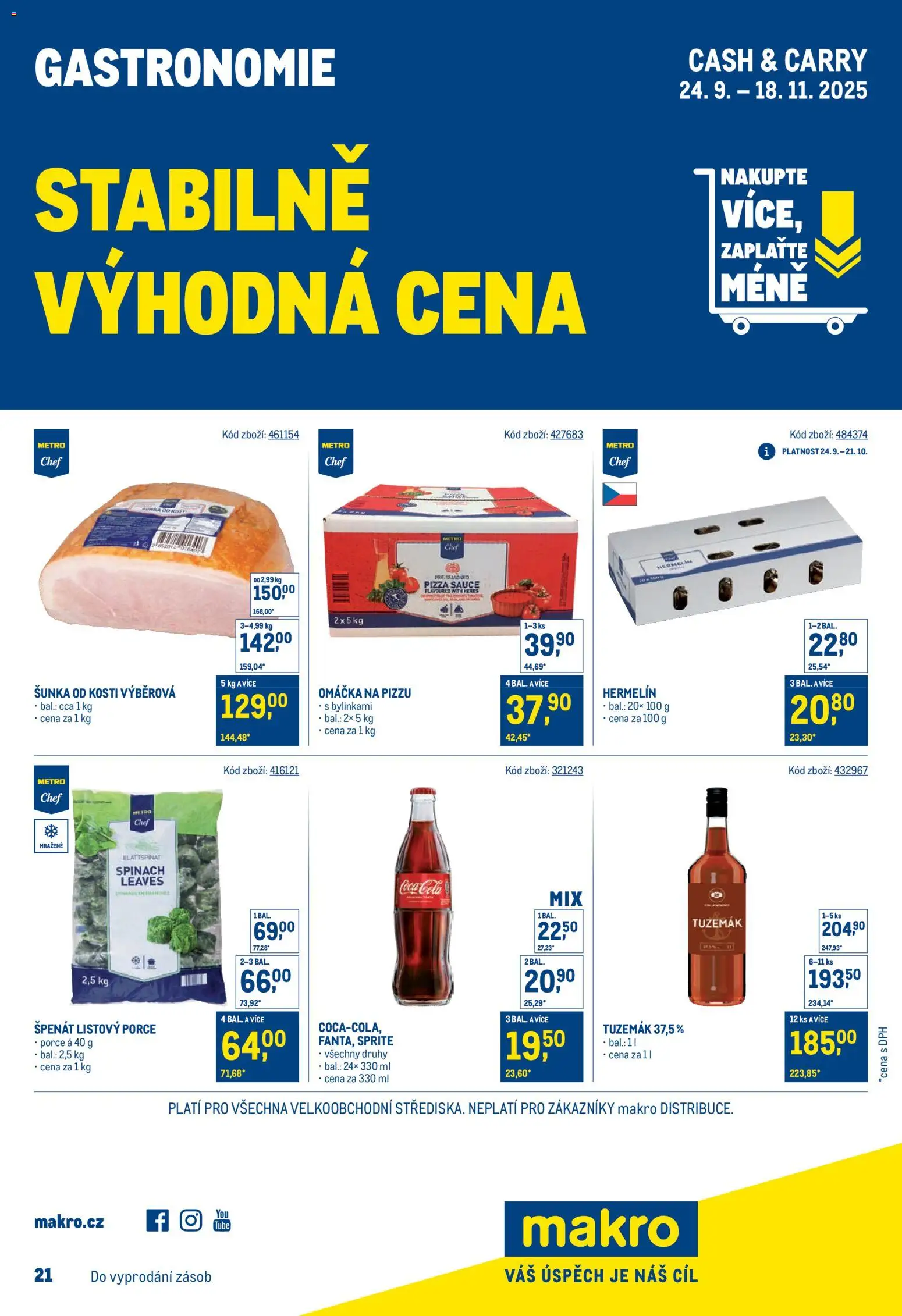 Makro leták - Stabilně výhodná cena – gastronomie - strana 1- platný od 24.09.2025