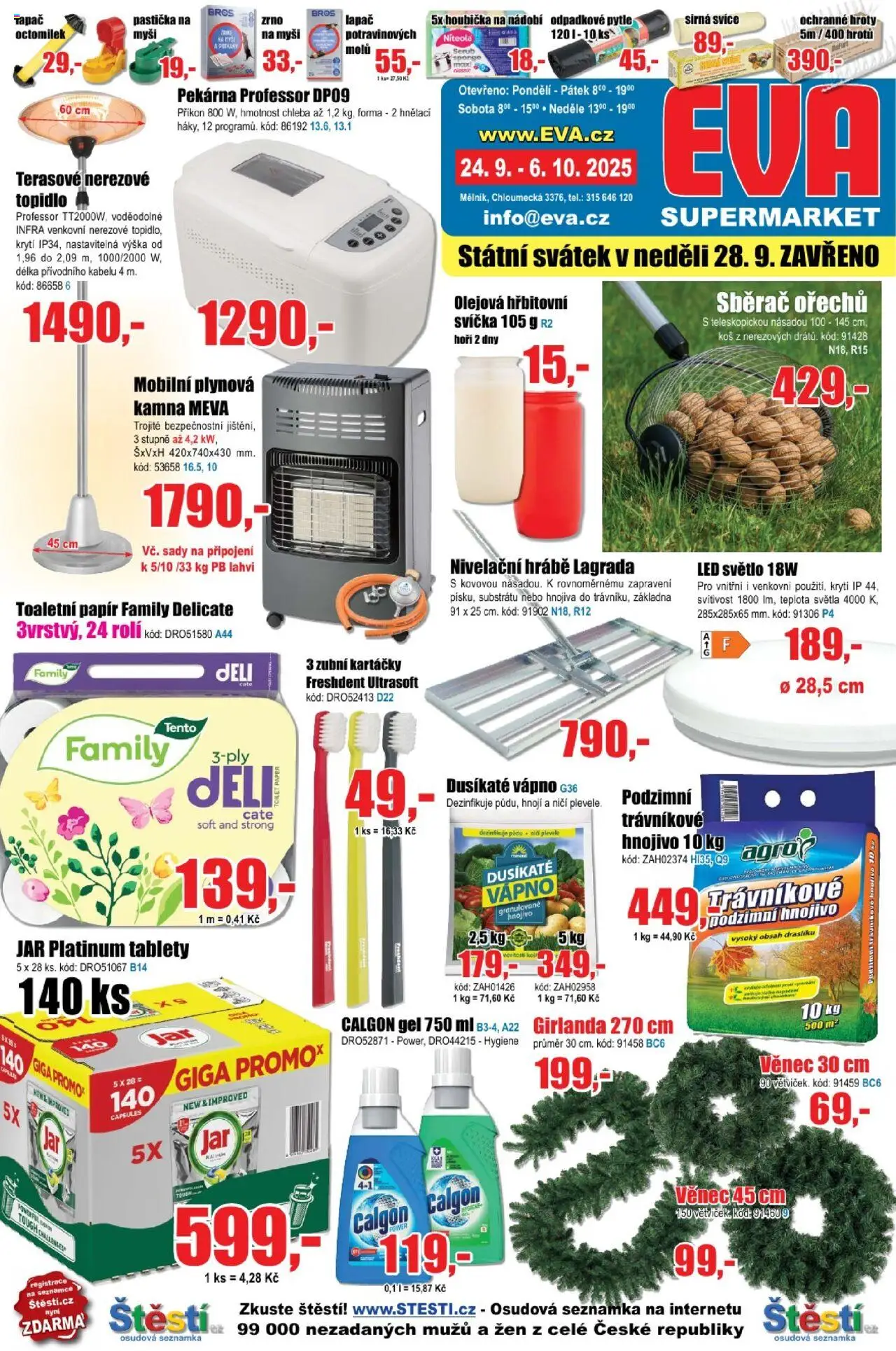 Eva supermarket leták - strana 1- platný od 24.09.2025