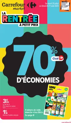 Aperçu Carrefour Market catalogue La rentrée à petit prix valable à partir du 29/07/2025