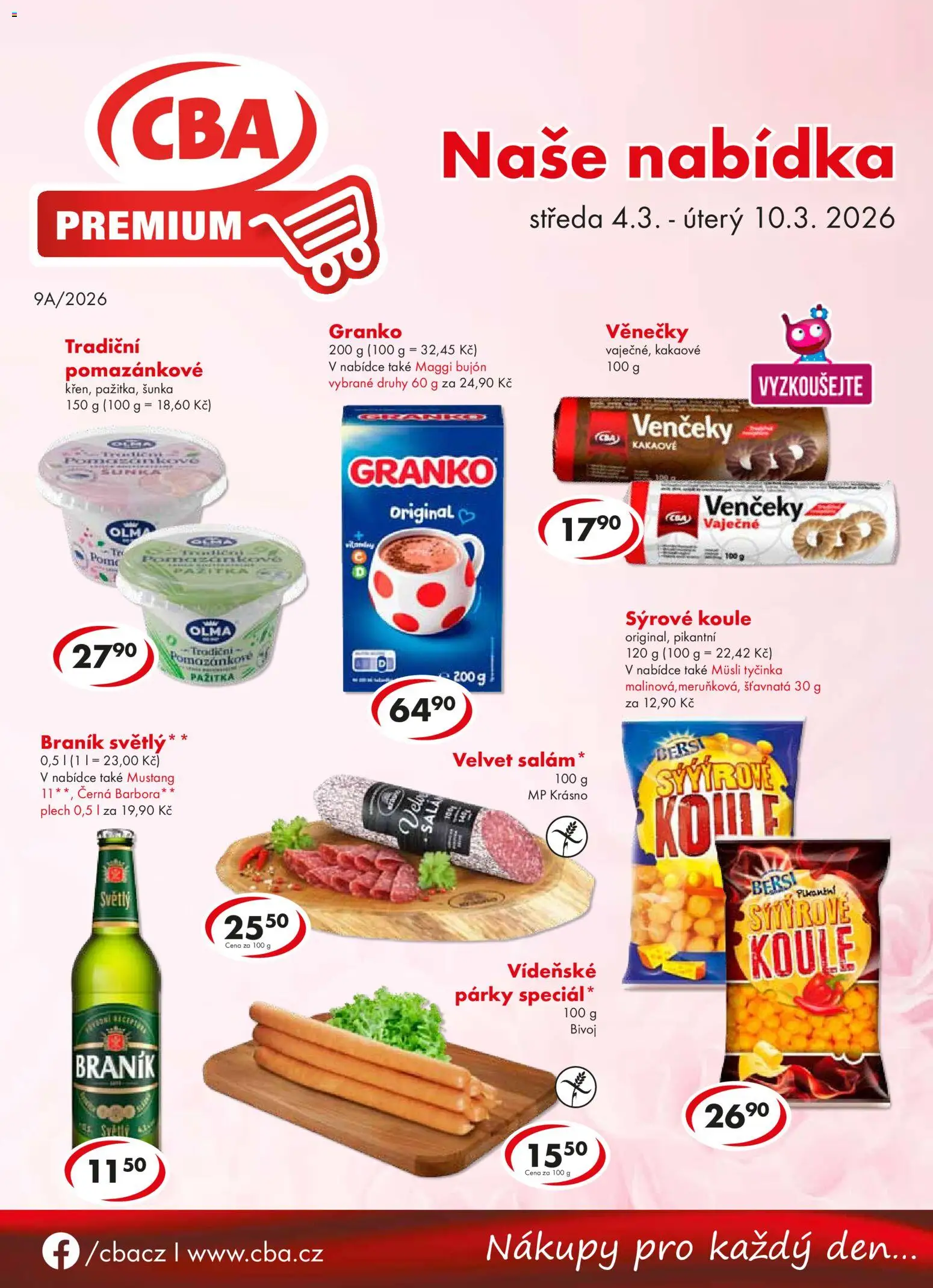 CBA leták - Premium - strana 1- platný od 04.03.2026