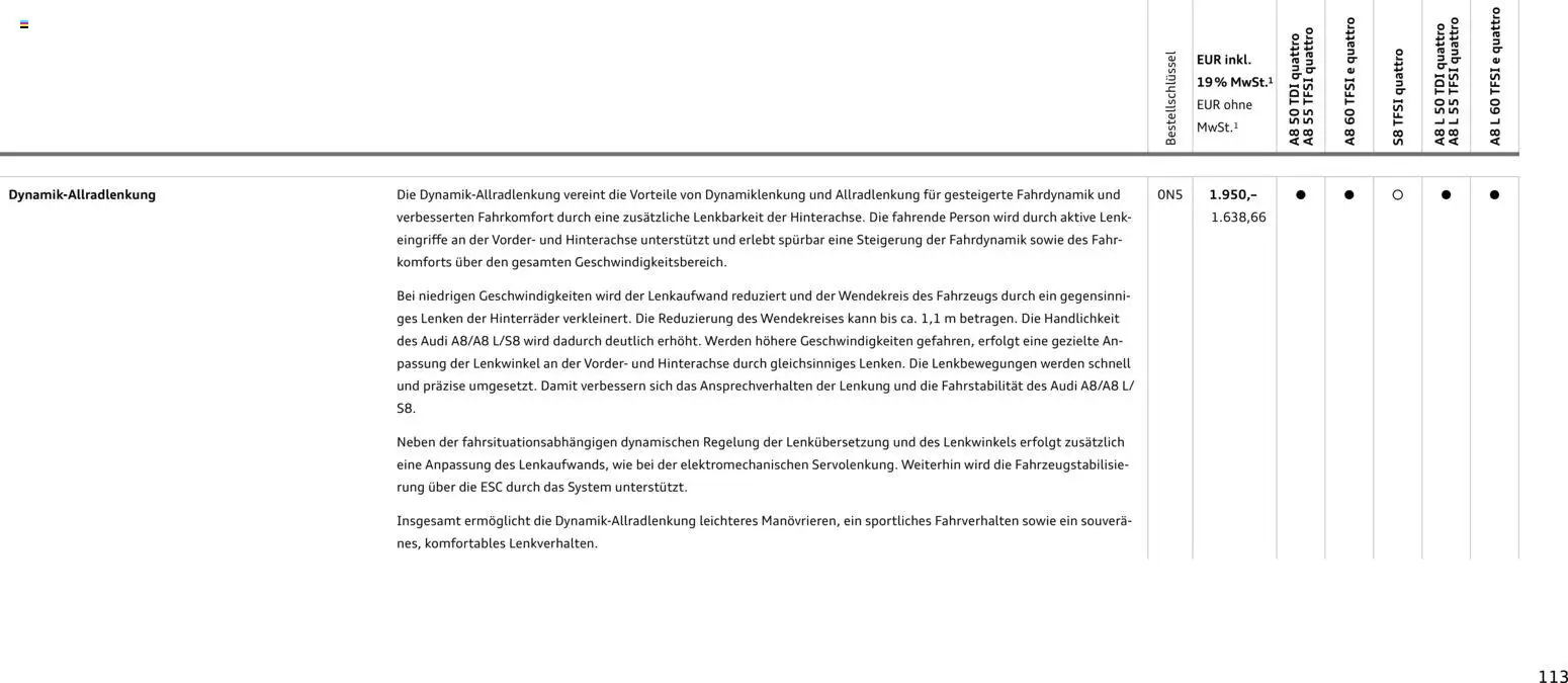 Audi A8 - Seite 113 - gültig ab 28.10.2025