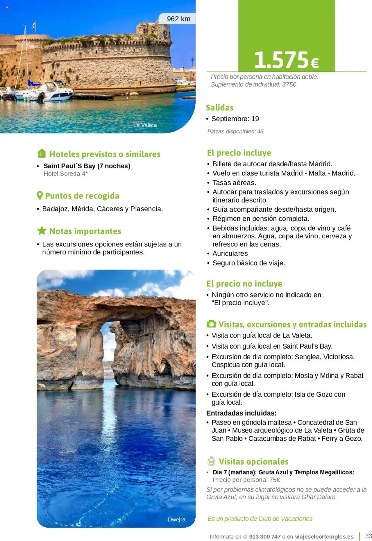 Viajes El Corte Inglés - Catálogo Junta de Extremadura - Página de 33 - Válido desde 01/03/2025