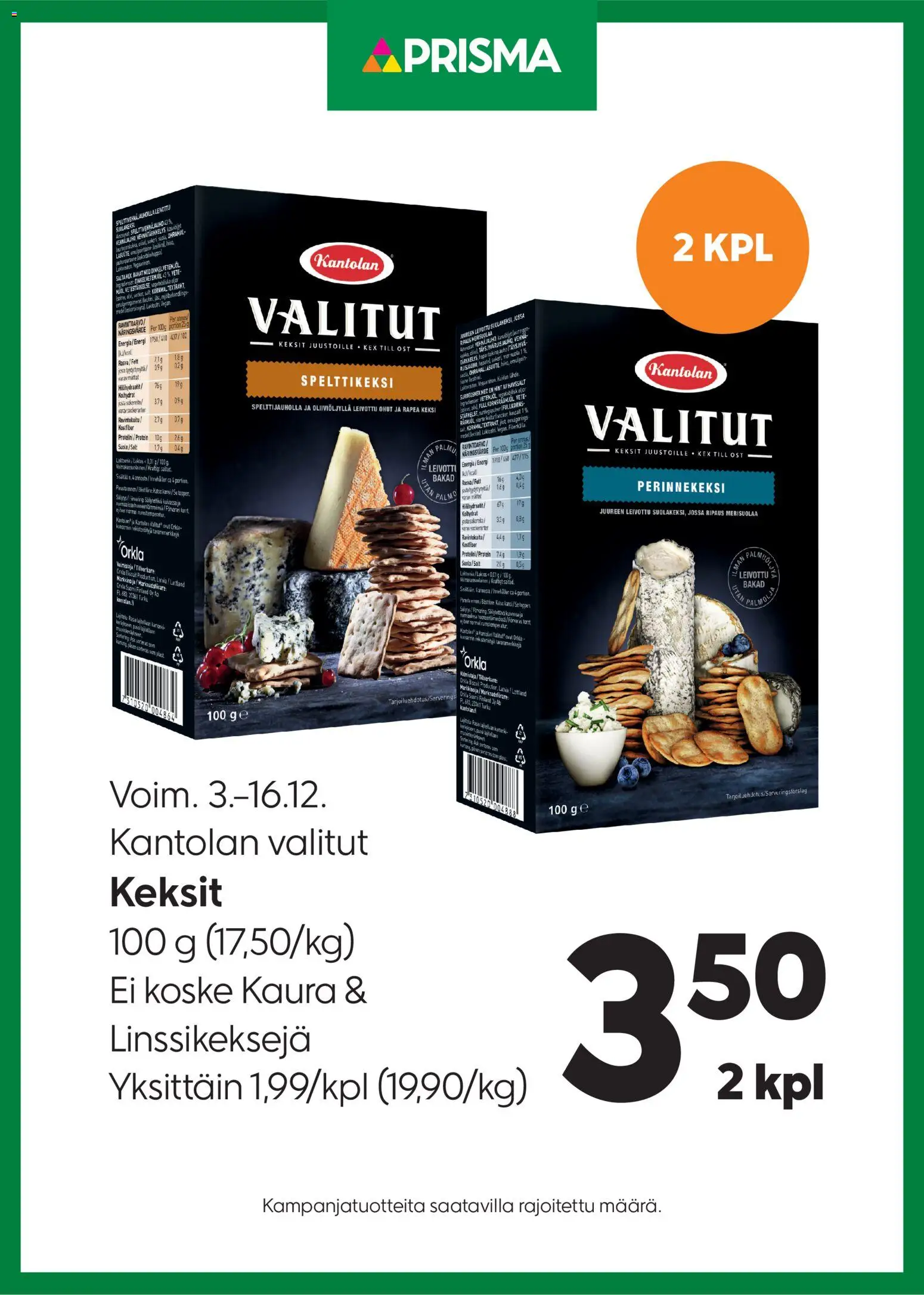 Prisma tarjoukset Kantolan - sivu 1- voimassa alkaen 03/12/2025