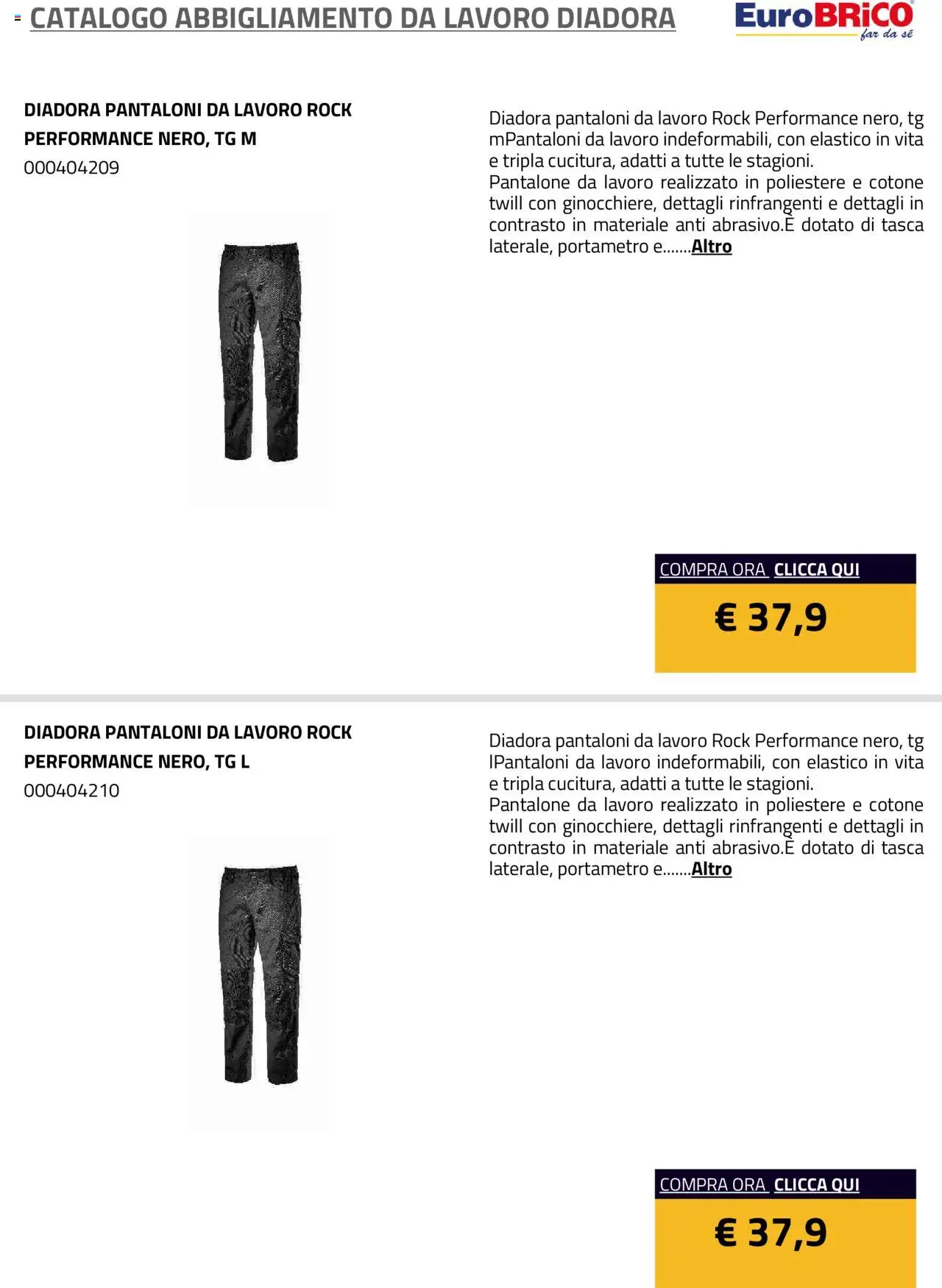 Eurobrico Abbigliamento da Lavoro Diadora catalogo - pagina 54 - valido dal 23/07/2025