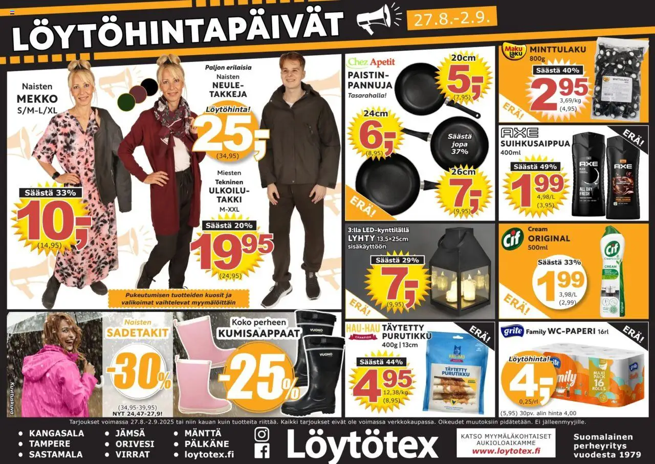 Löytötex tarjoukset - sivu 1- voimassa alkaen 27/08/2025