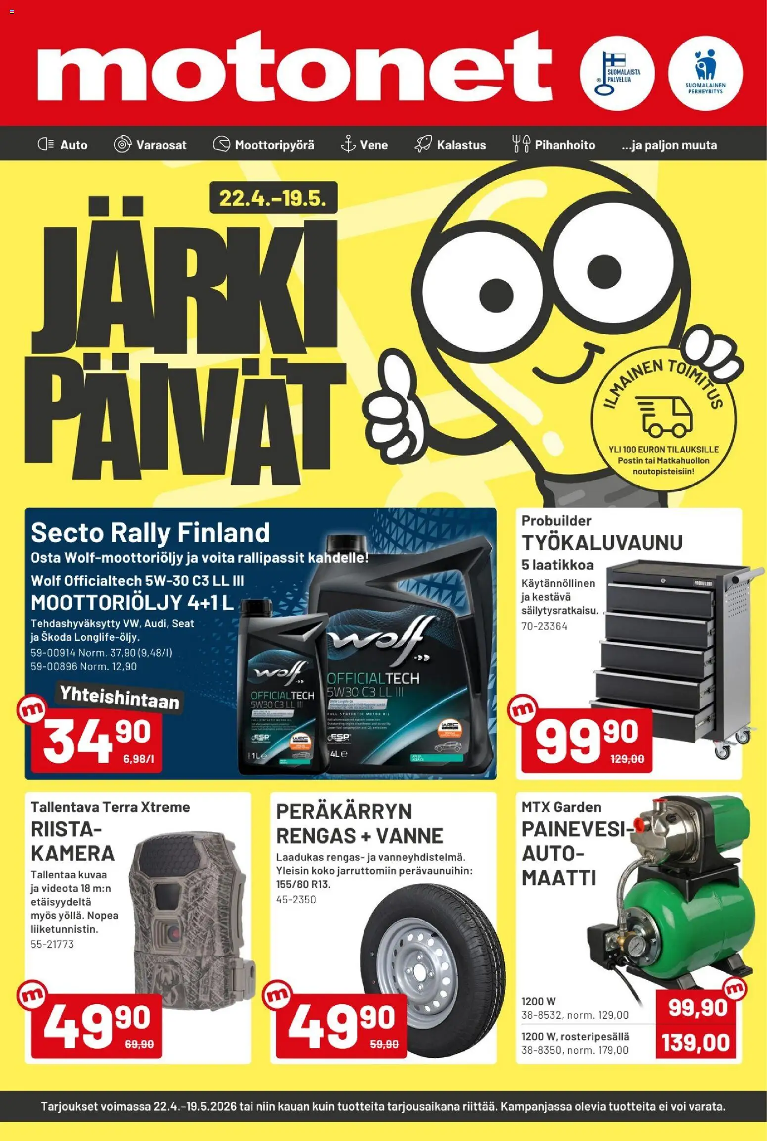 Motonet tarjoukset - sivu 1- voimassa alkaen 22/04/2026