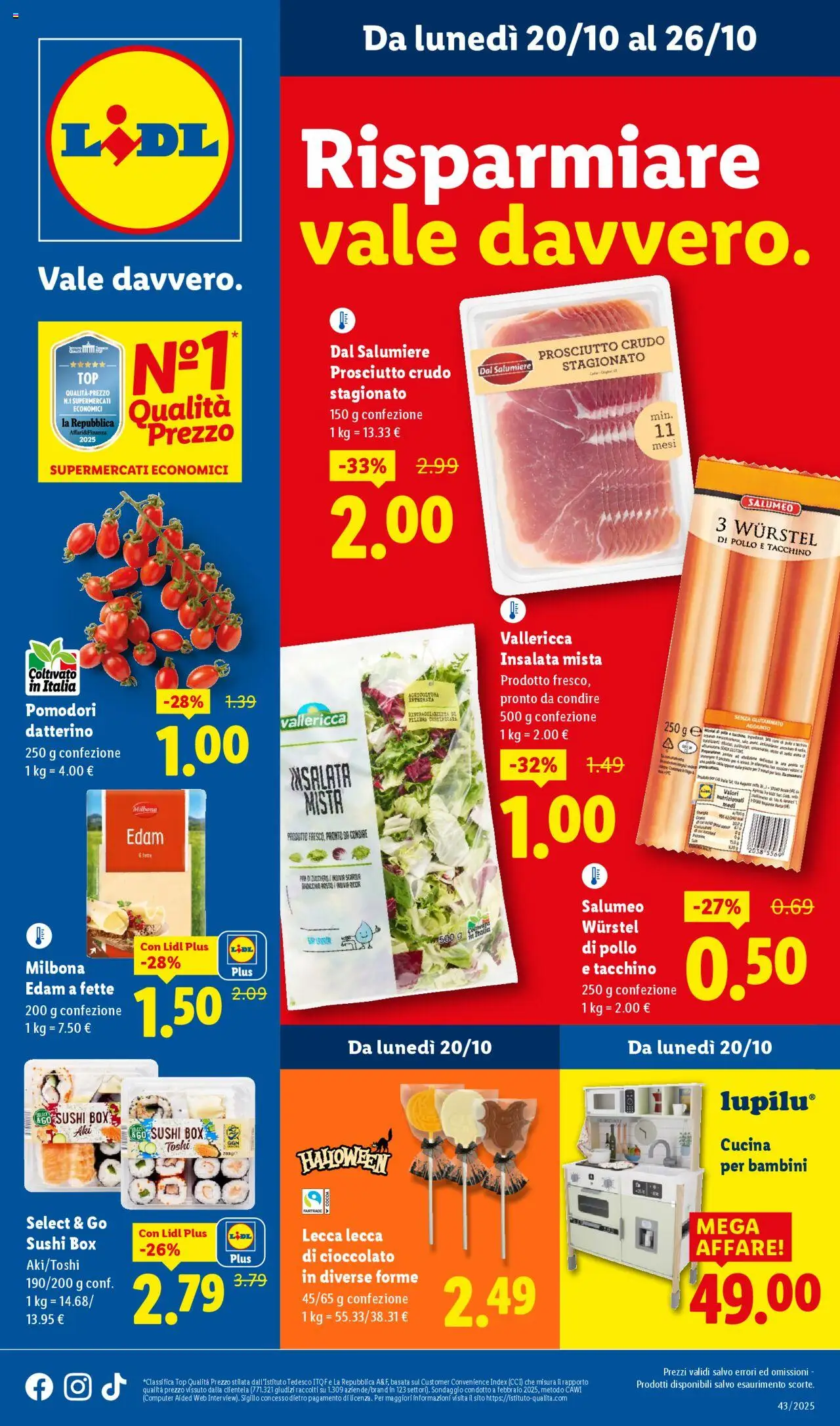 Volantino Lidl	 - pagina 1 - valido dal 20/10/2025