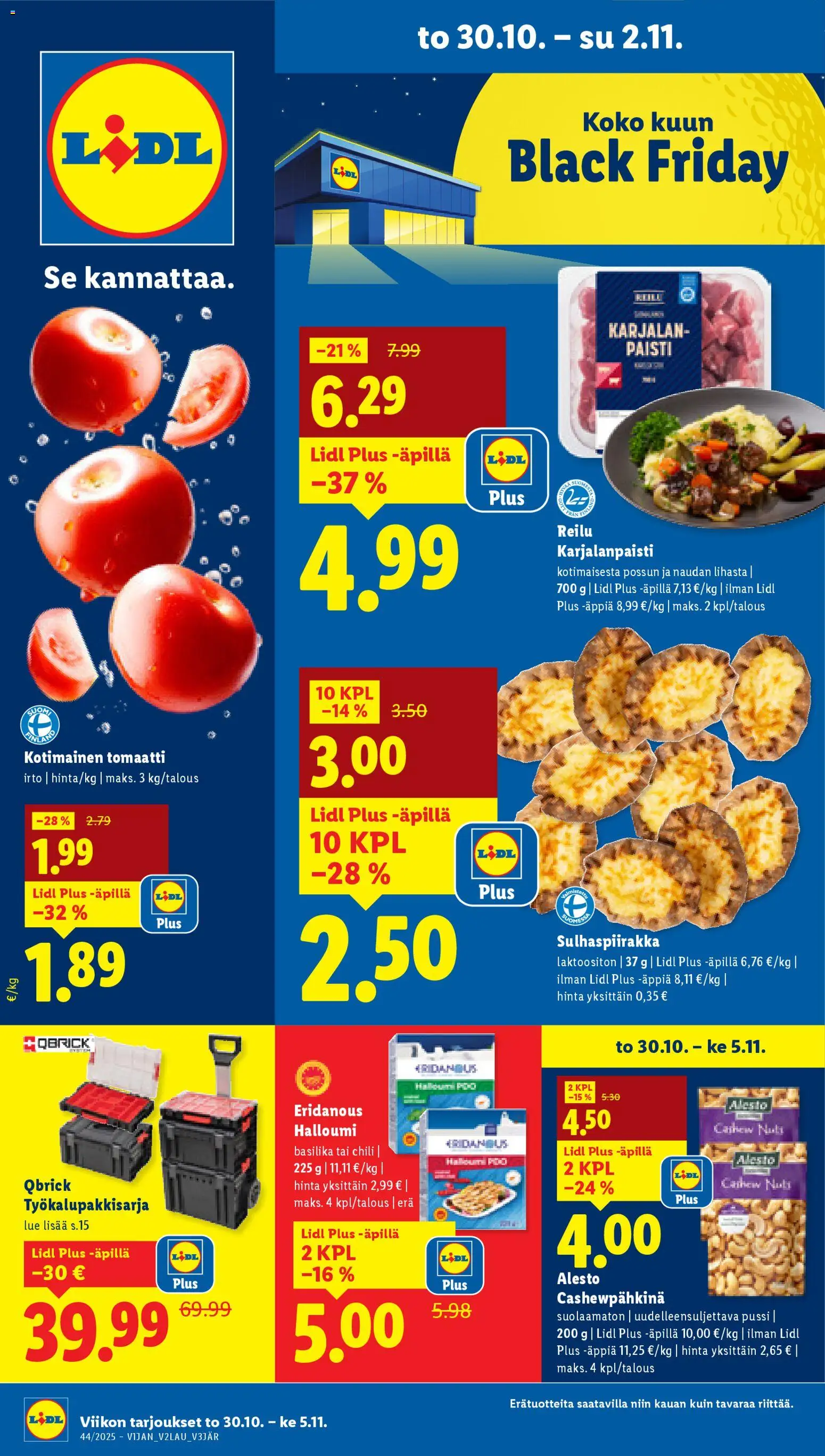 Lidl tarjoukset - sivu 1- voimassa alkaen 30/10/2025