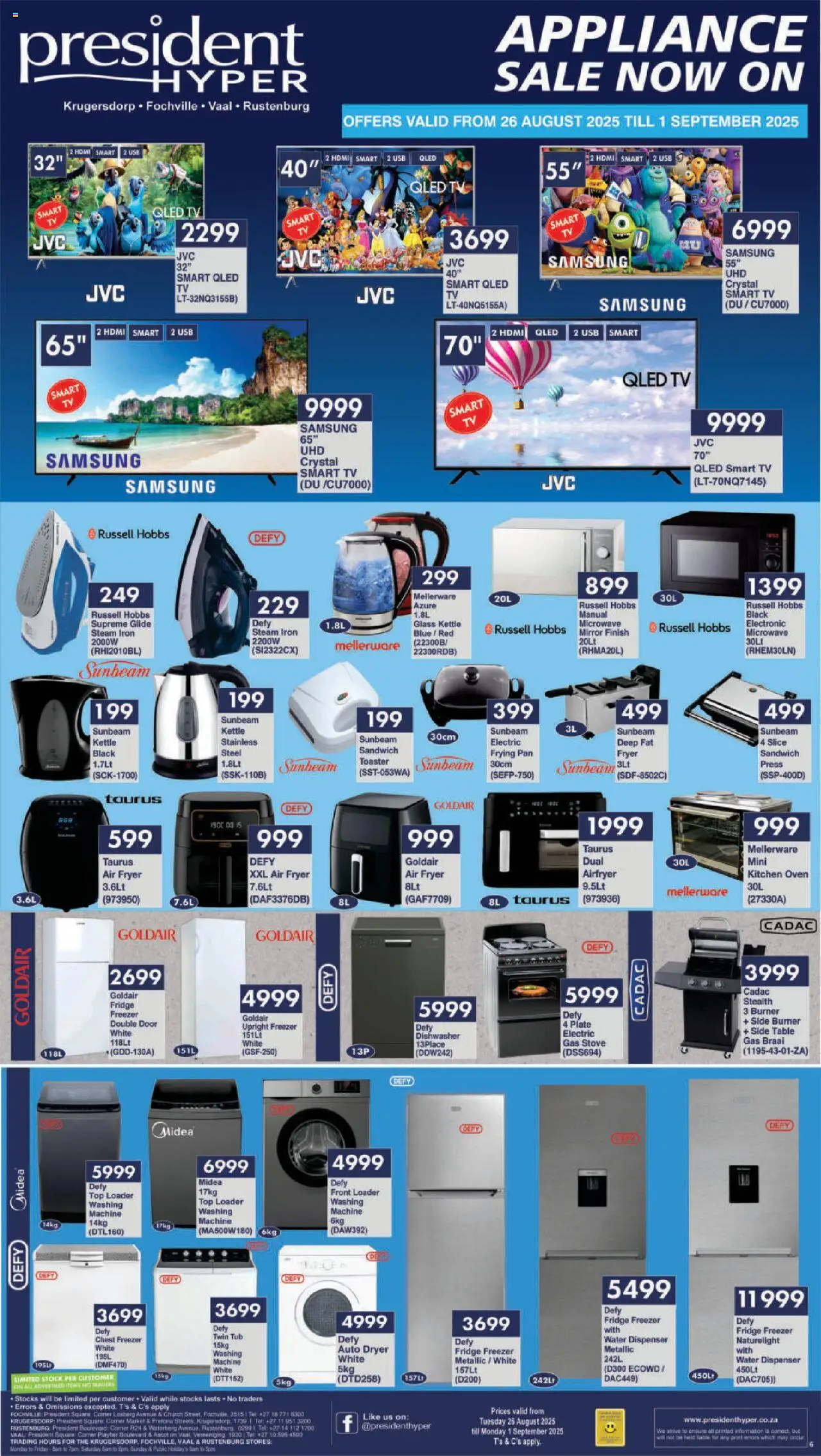 President Hyper - Birthday Sale Appliance Specials - page 1- valid from 26/08/2025