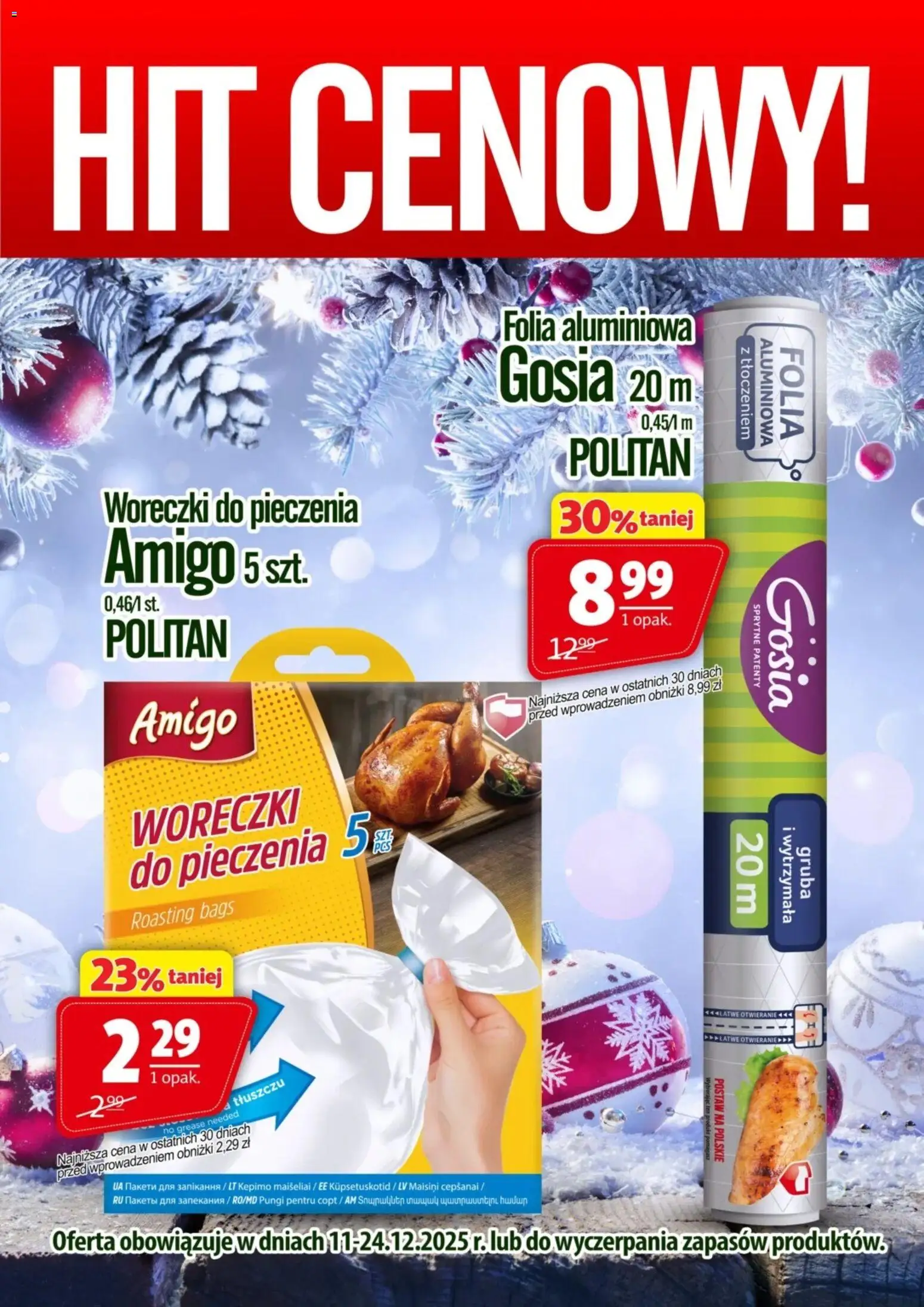 Prim Market Promocja - Woreczki Do Pieczenia, Folia Aluminiowa Politan - strona 1- ważny od 11.12.2025