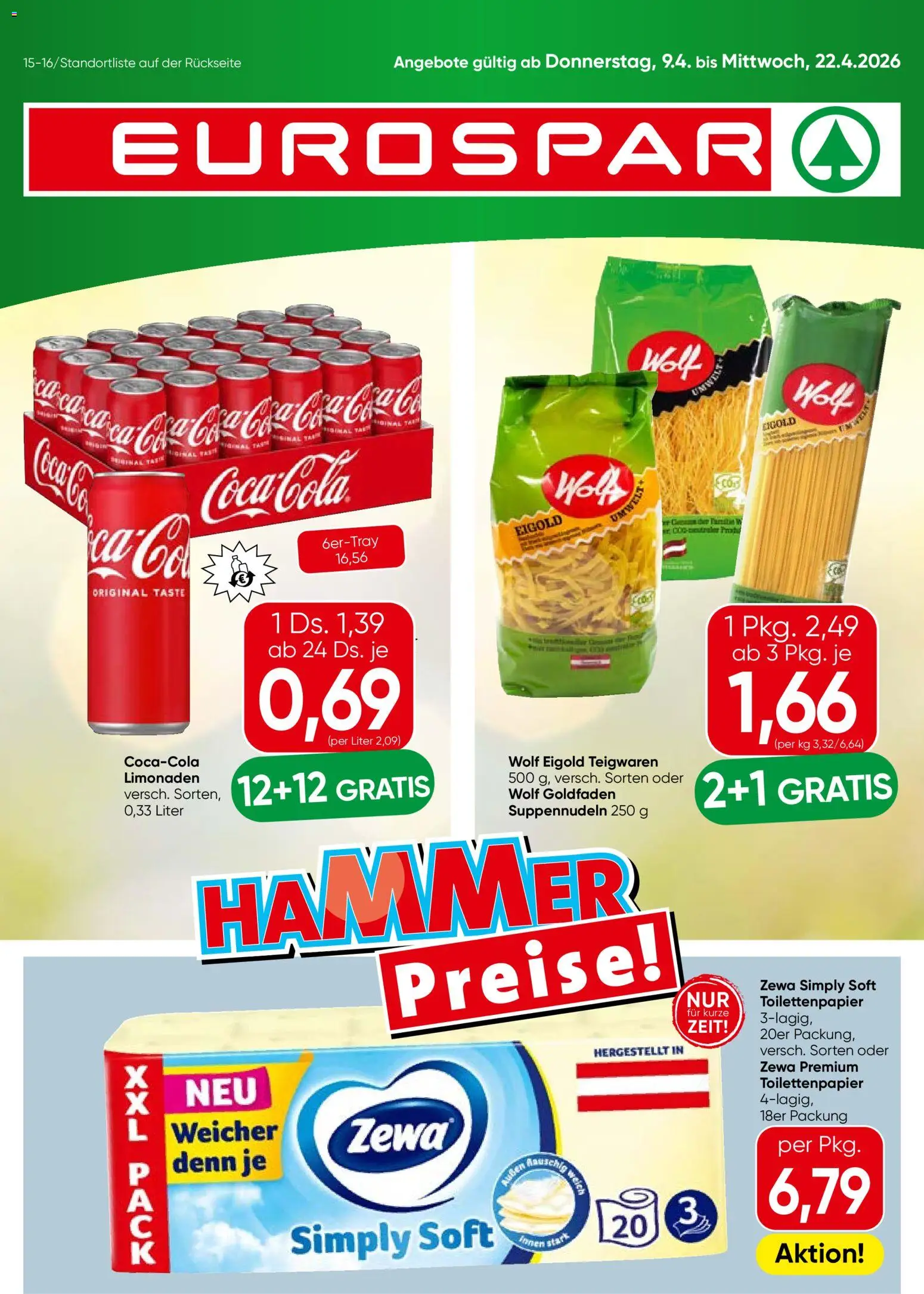 Eurospar Flugblatt - page 1- valid from 09.04.2026