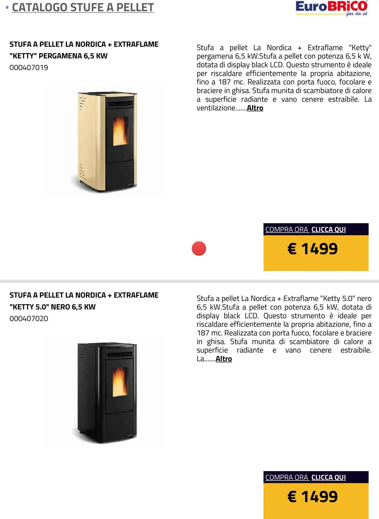 Eurobrico Stufe a Pellet catalogo - pagina 34 - valido dal 23/07/2025