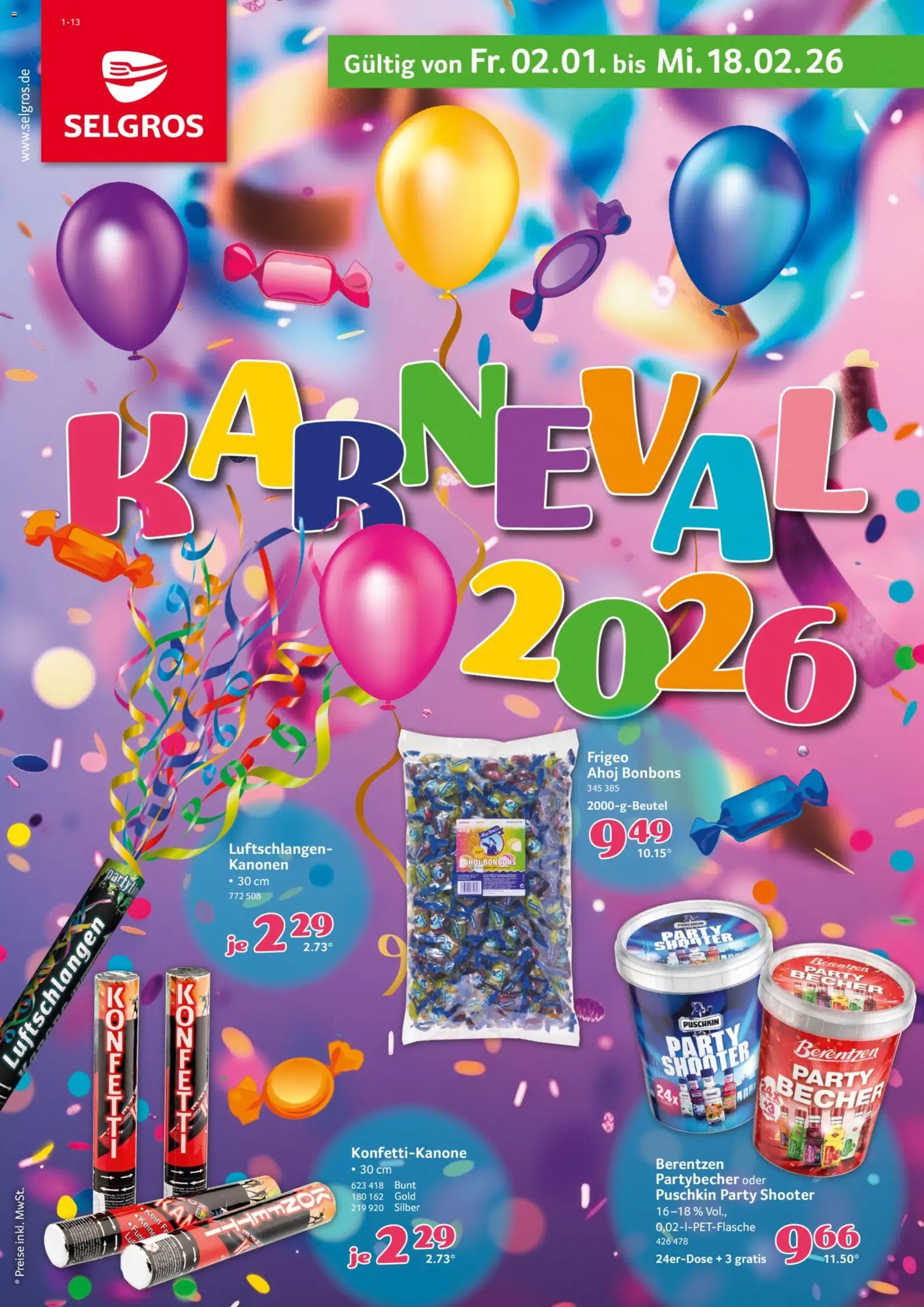 Selgros Karneval - Seite 1 - gültig ab 02.01.2026