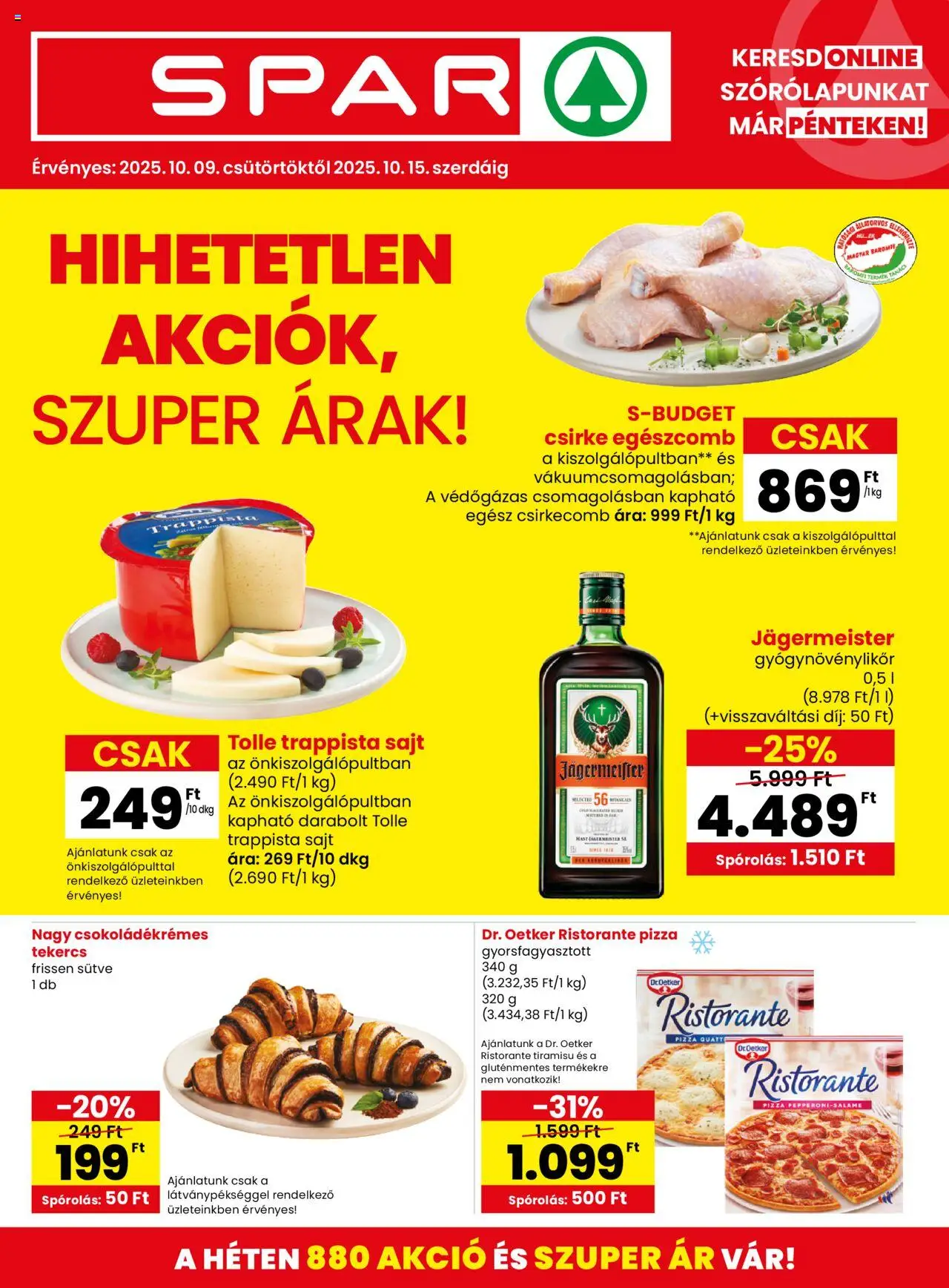 Spar Akciós újság - 1oldal - érvényes 2025.10.09.-tól