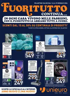 Anteprima Volantino Unieuro	 valida dal 16/01/2026