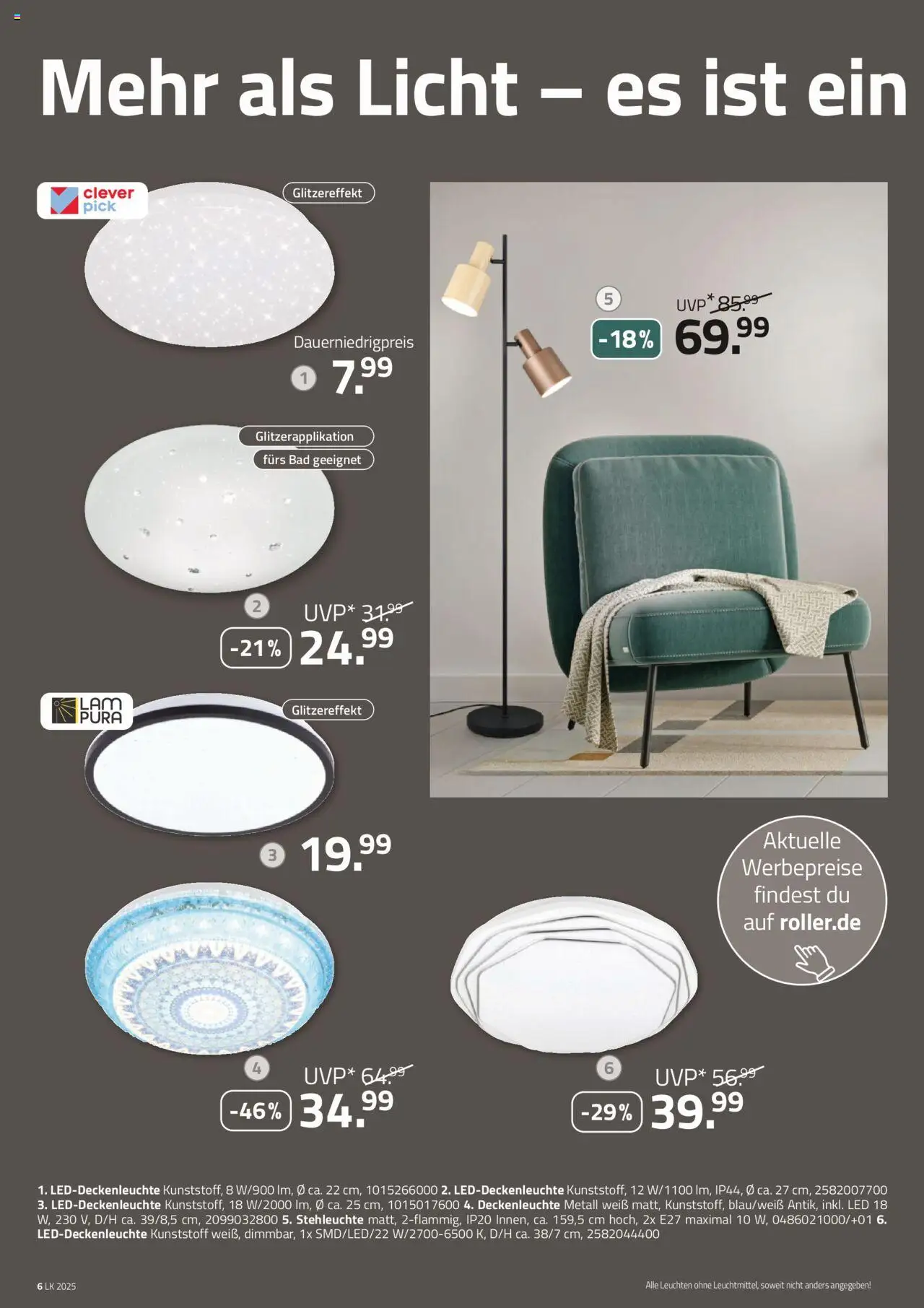 Roller  Leuchtenmagazin 2025 - Seite 6 - gültig ab 28.09.2025