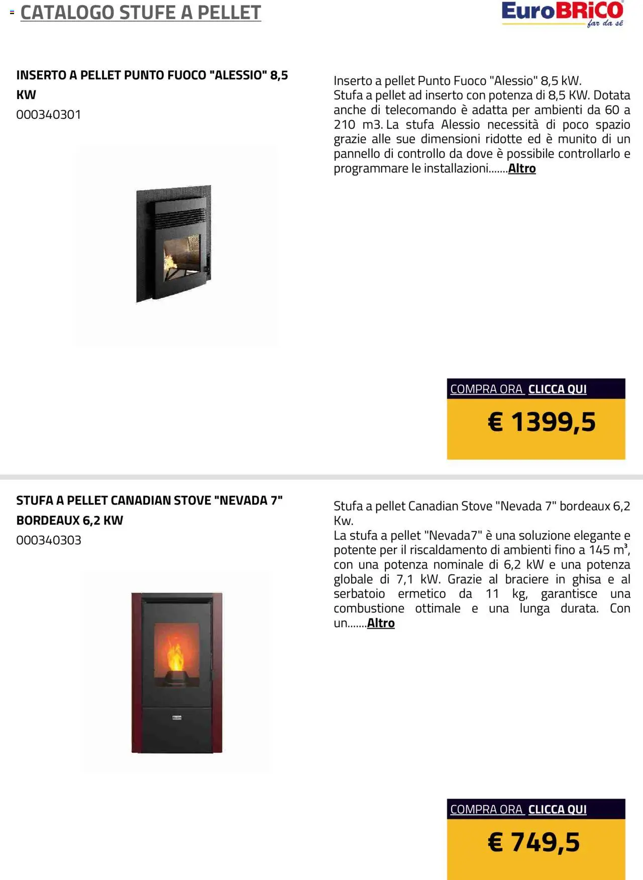 Eurobrico Stufe a Pellet catalogo - pagina 4 - valido dal 23/07/2025