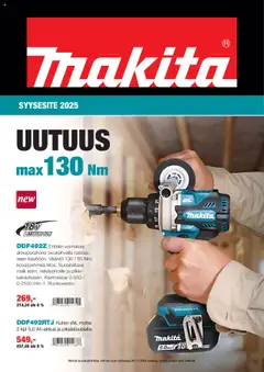Esikatselu Makita tarjoukset voimassa alkaen 01/10/2025