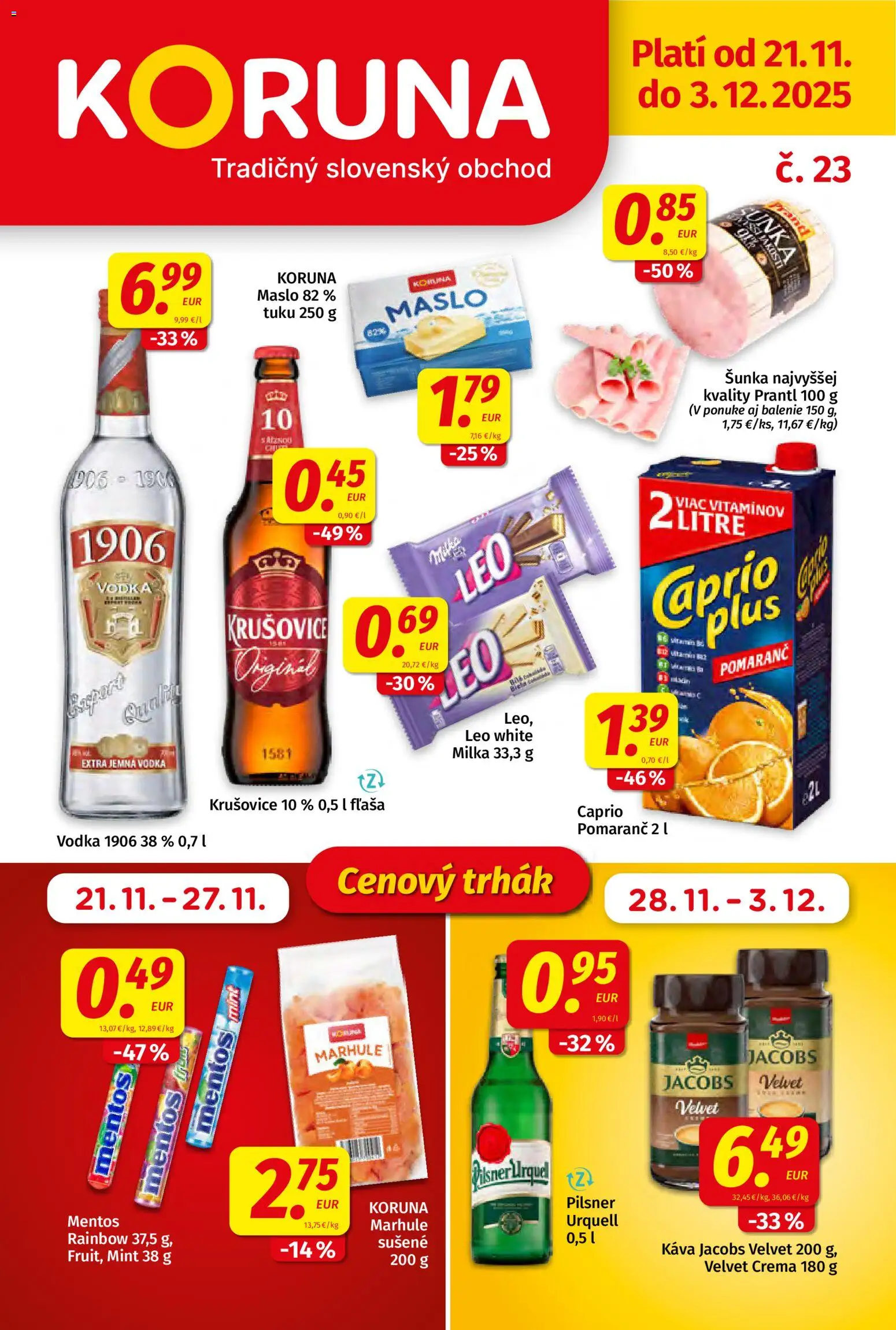 Koruna leták - strana 1- platný od 21.11.2025