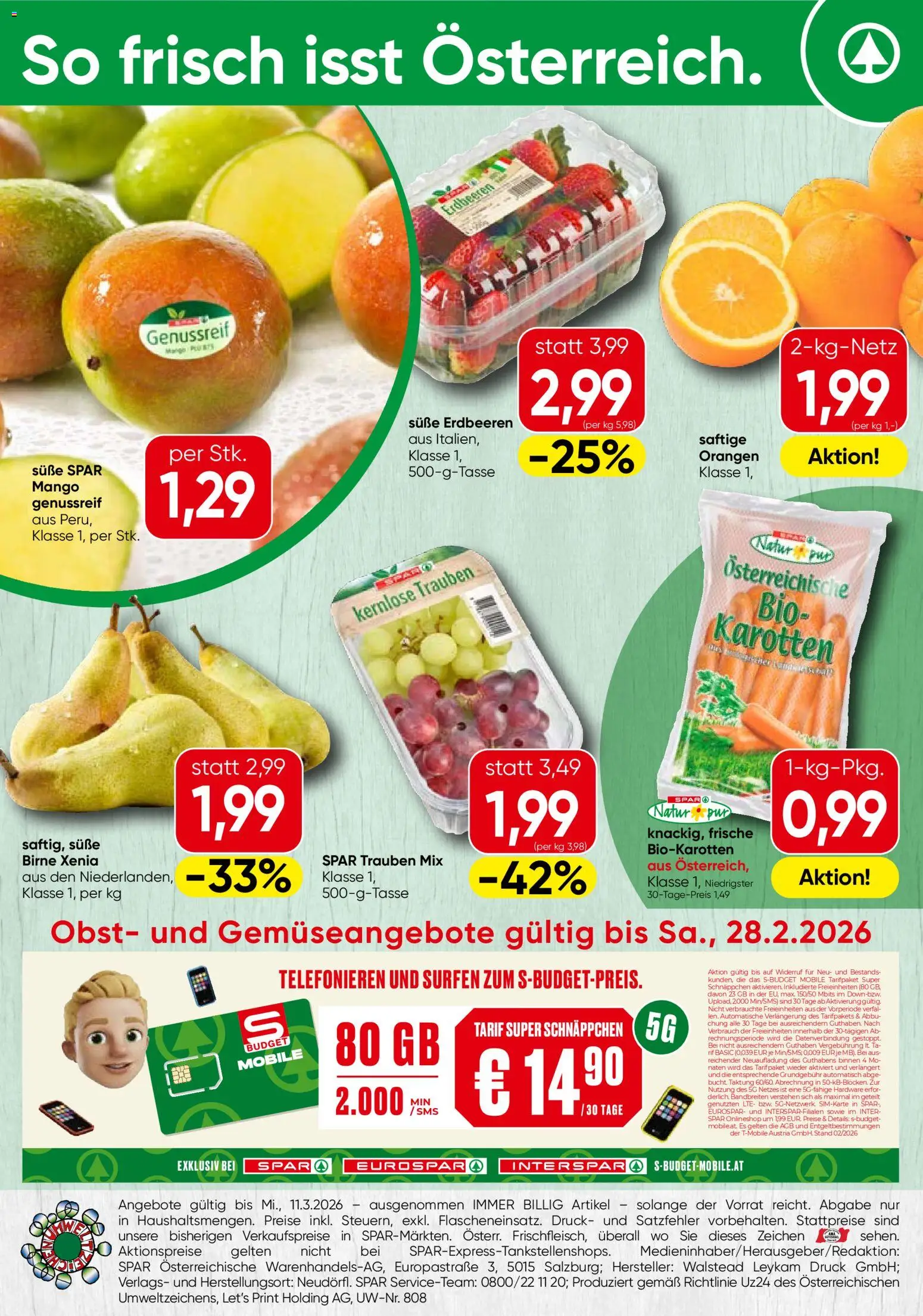 Spar Obst & Gemüse - Seite 1- gültig ab 23.02.2026