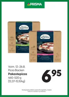 Esikatselu Prisma tarjoukset Pizza Backen voimassa alkaen 12/08/2025